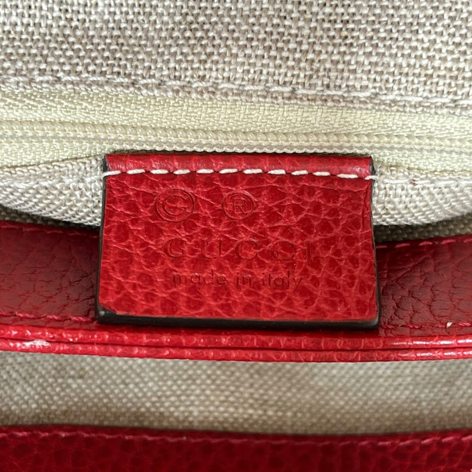 GUCCI/Hand Bag/Leather/RED/Dollar Interlock GG Handbag view 7