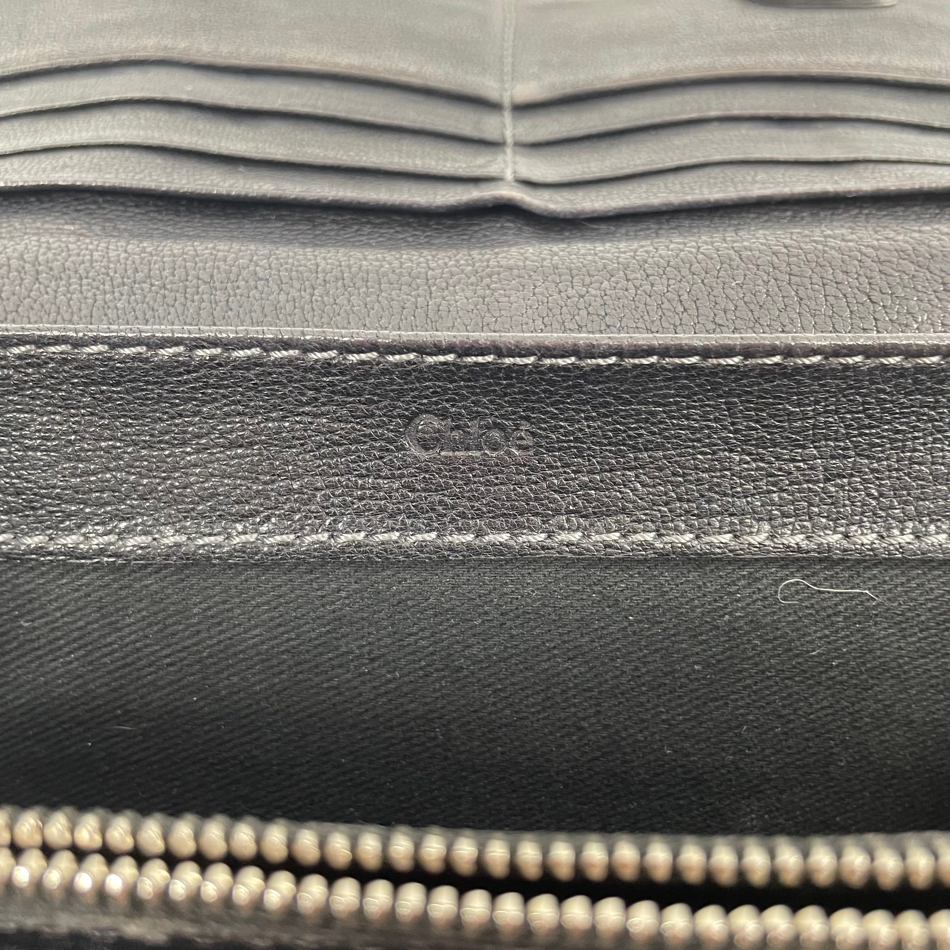 Chloe/Trifold Wallet/Leather/BLK/PATENT GOLD HARDWARE view 6