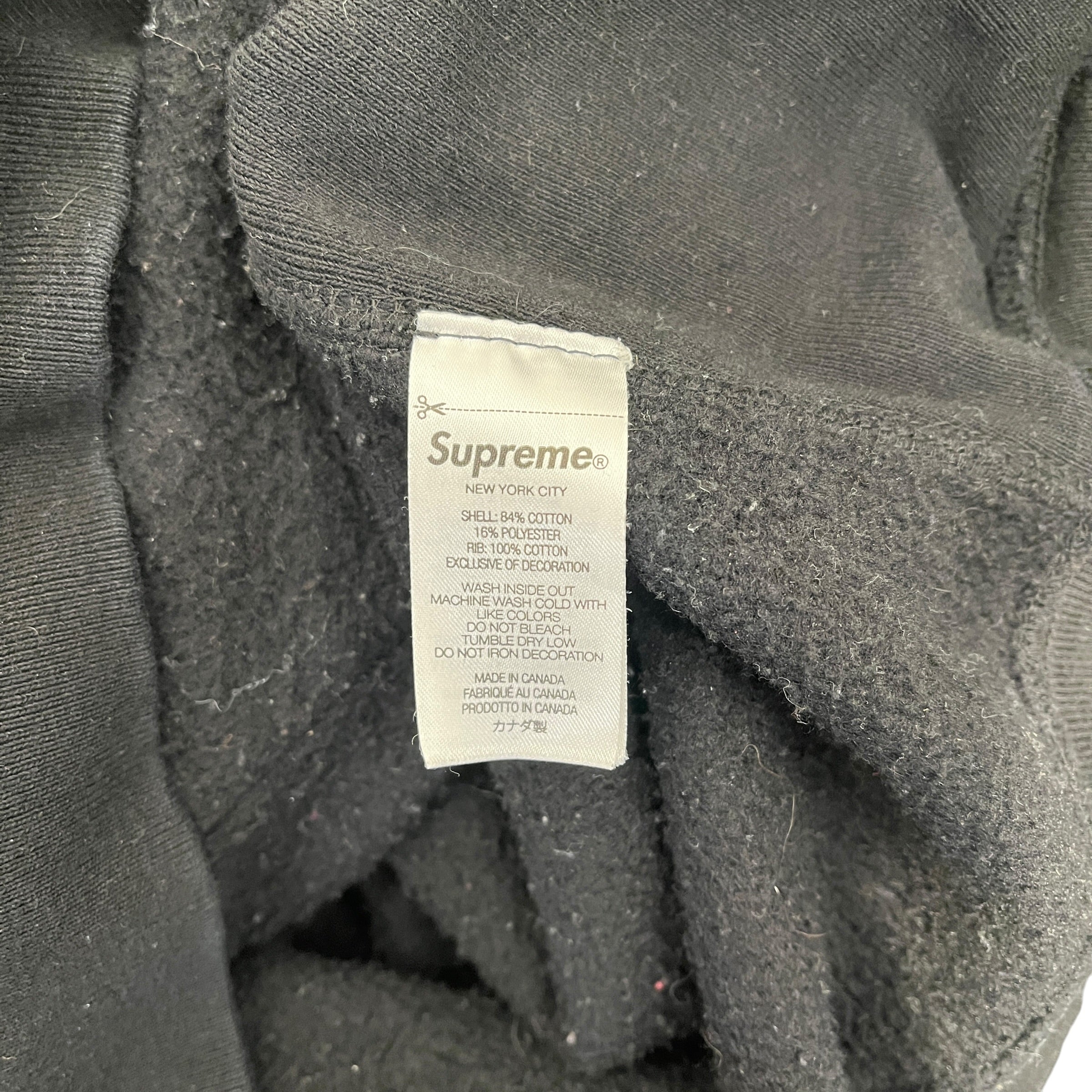 Supreme/Hoodie/XL/Cotton/BLK/supreme cursive white logo view 5