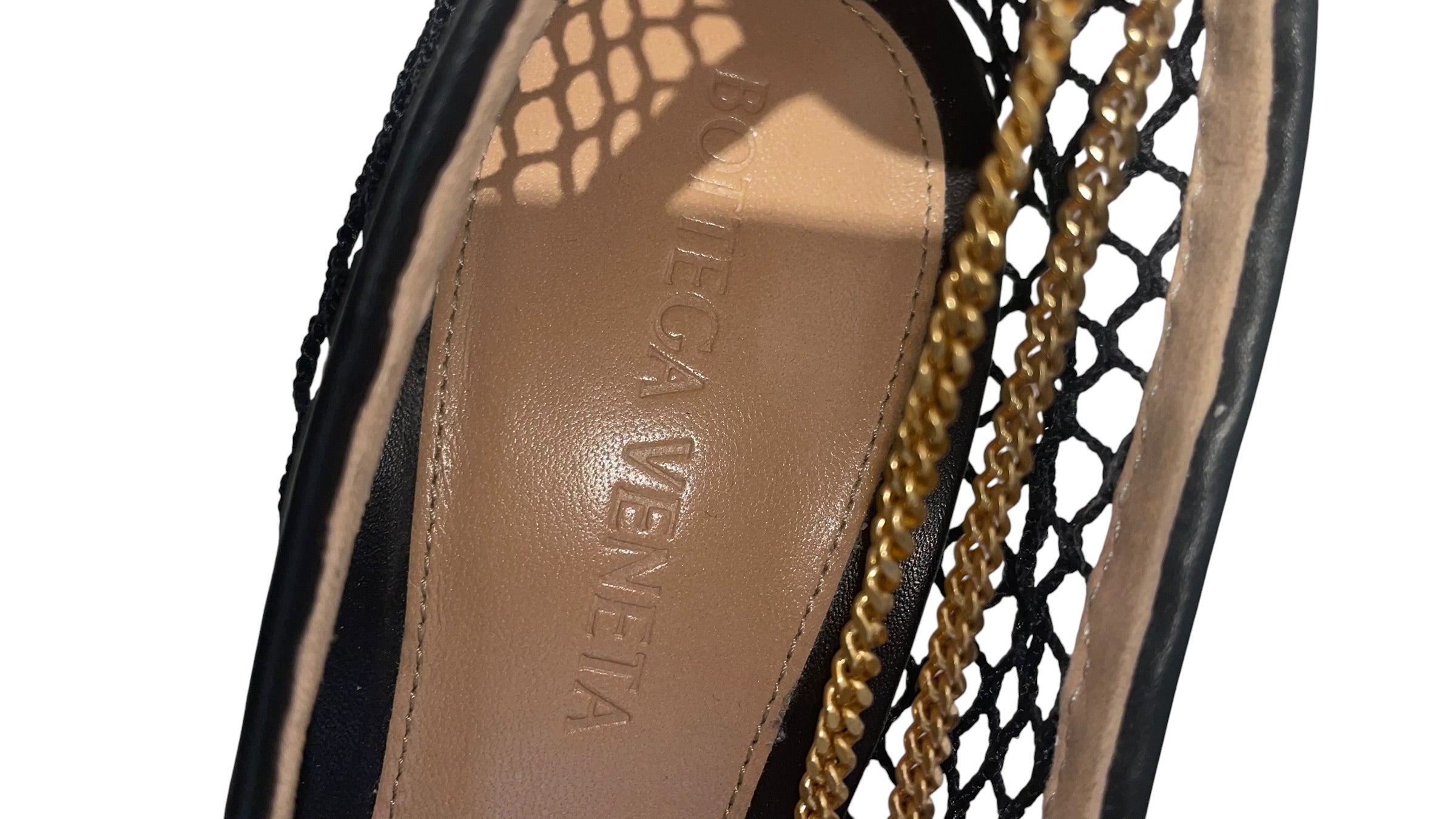 BOTTEGA VENETA/Heels/EU 36.5/Leather/BLK/mesh gold link view 3