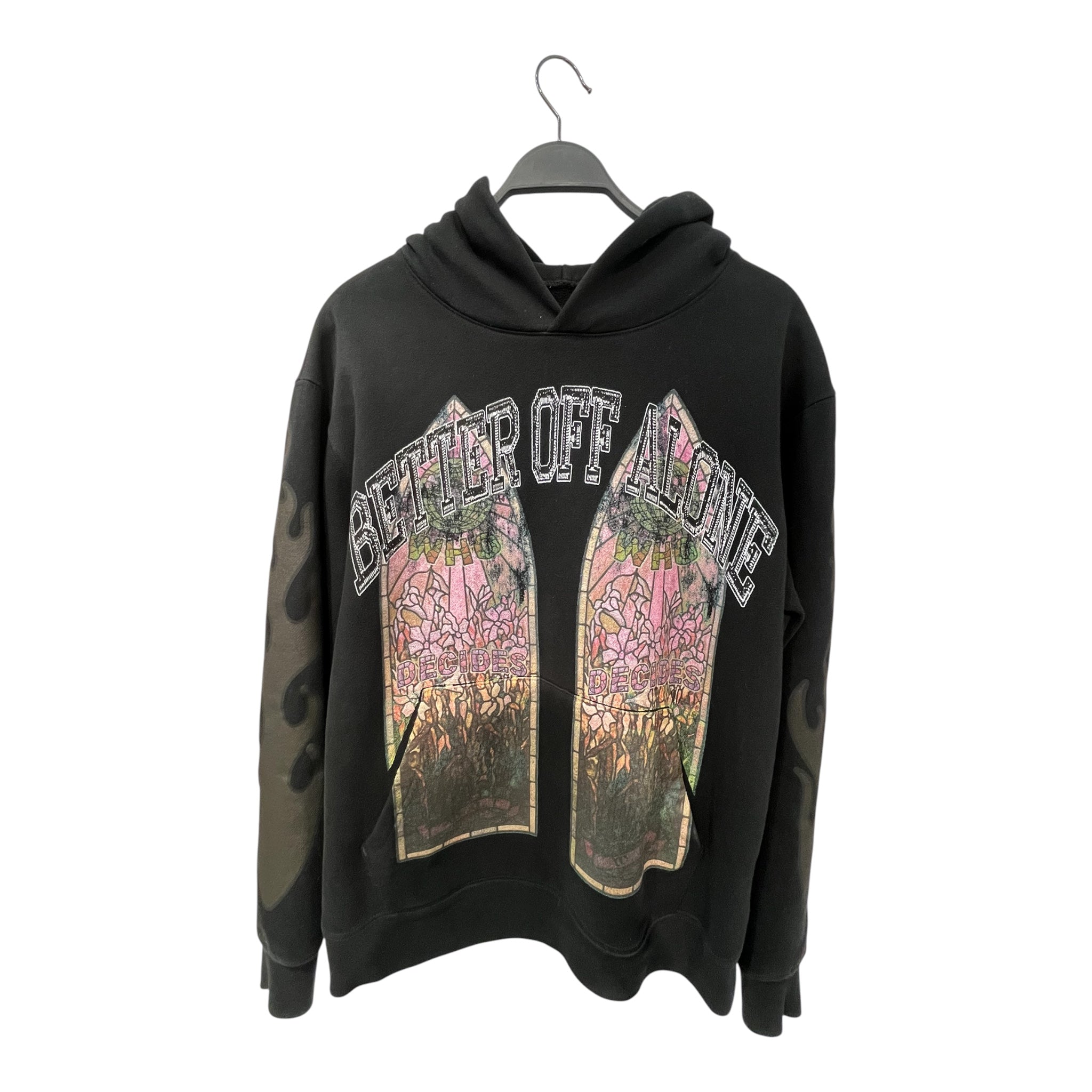 WHO DECIDES WAR/Hoodie/M/Graphic/Cotton/BLK/Pullover/RN3059279 better off alone view 1