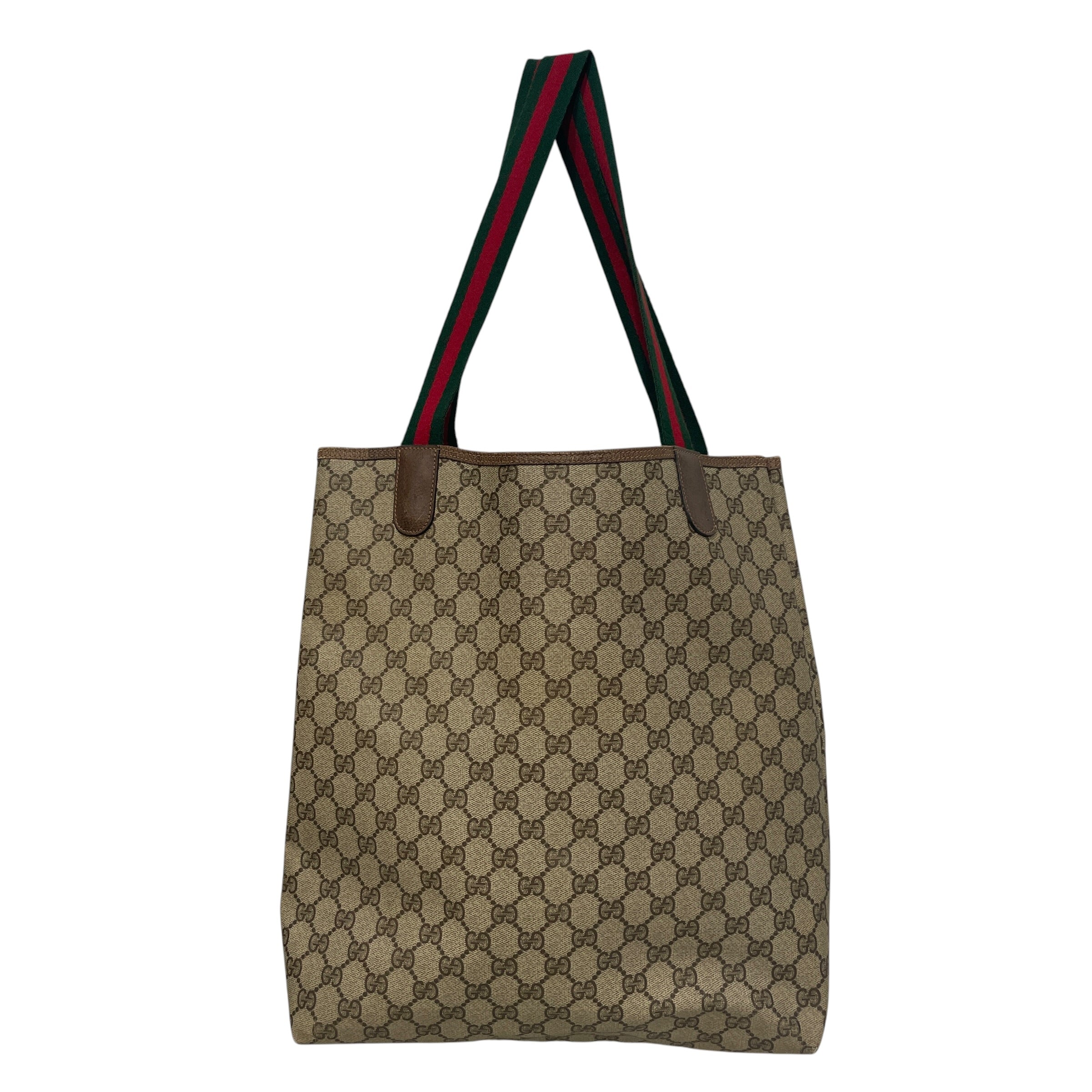 GUCCI/Tote Bag/Monogram/Leather/BRW/GG Supreme Canvas Tote view 2
