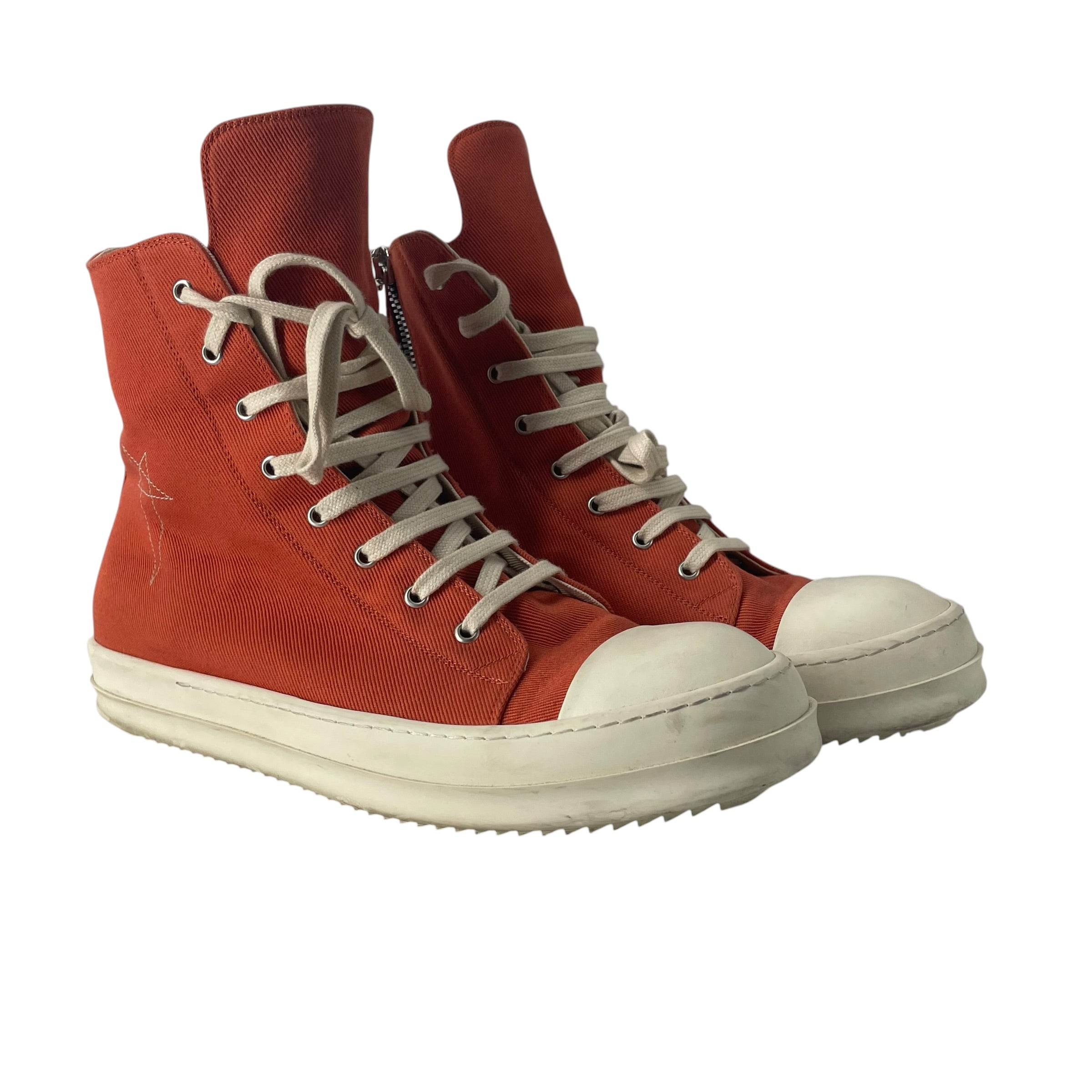Rick Owens/Hi-Sneakers/EU 45/Cotton/ORN/RICK OWENS RAMONES ORANGE view 2