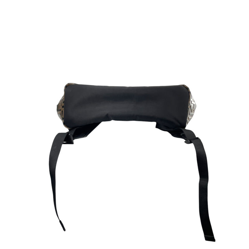 FENDI/Backpack/Monogram/Nylon/BLK/BUCKLE ON TOP MONGOGRAM ON BOT