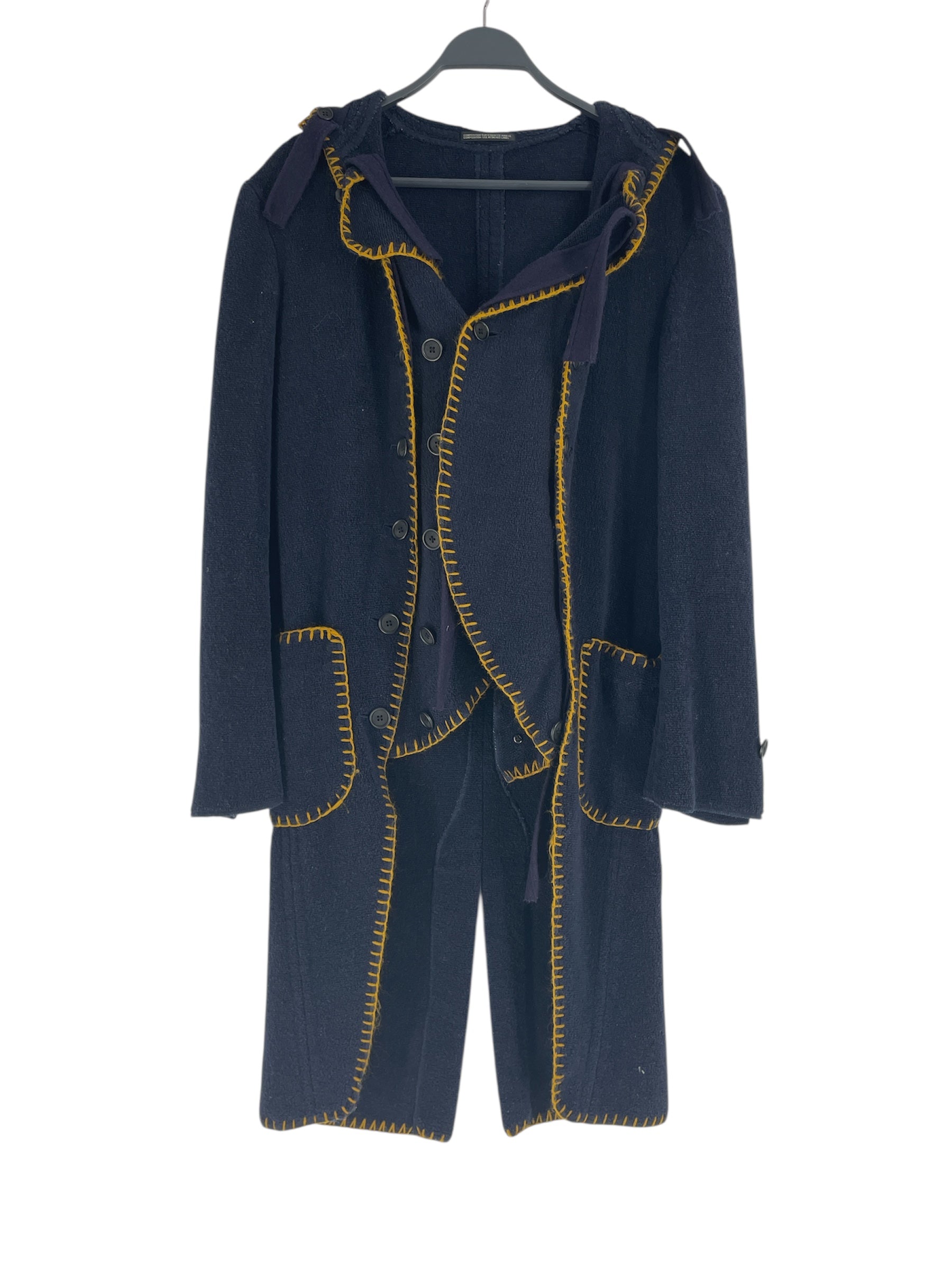 YOHJI YAMAMOTO/Jacket/2/Cotton/NVY/ROBE/ YELLOW STICHING/ LAYERS view 1