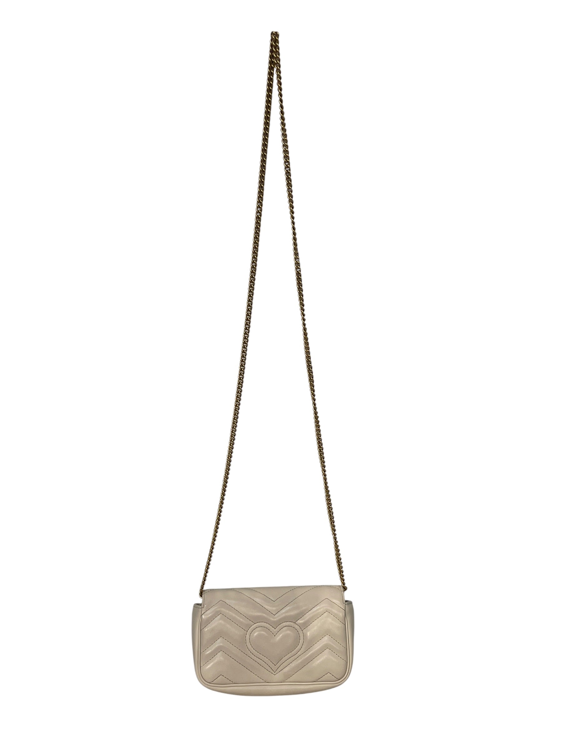 GUCCI/Cross Body Bag/Leather/CRM/marmont mini view 2