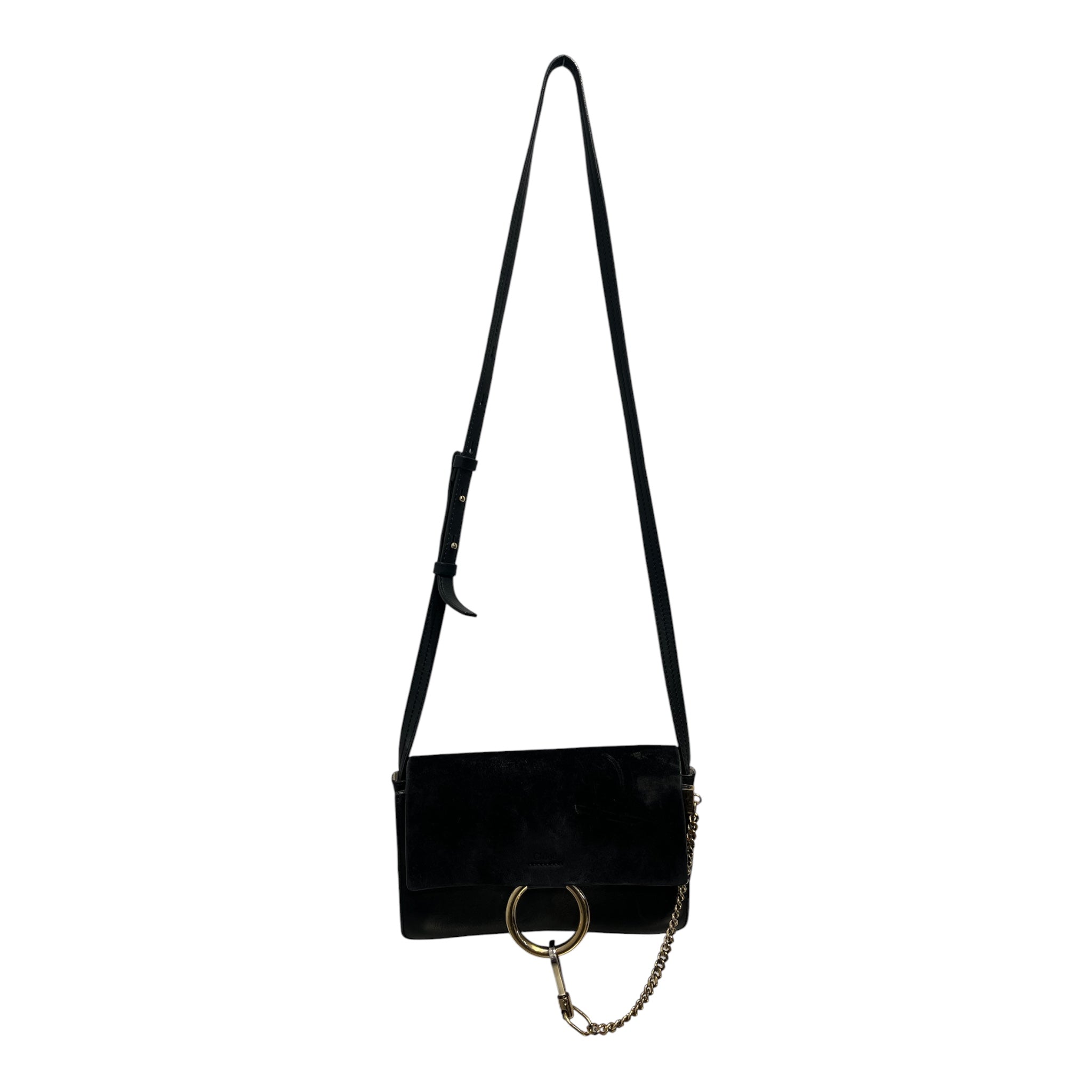 Chloe/Cross Body Bag/Suede/BLK/BLACK SUEDE FAYE BAG view 1