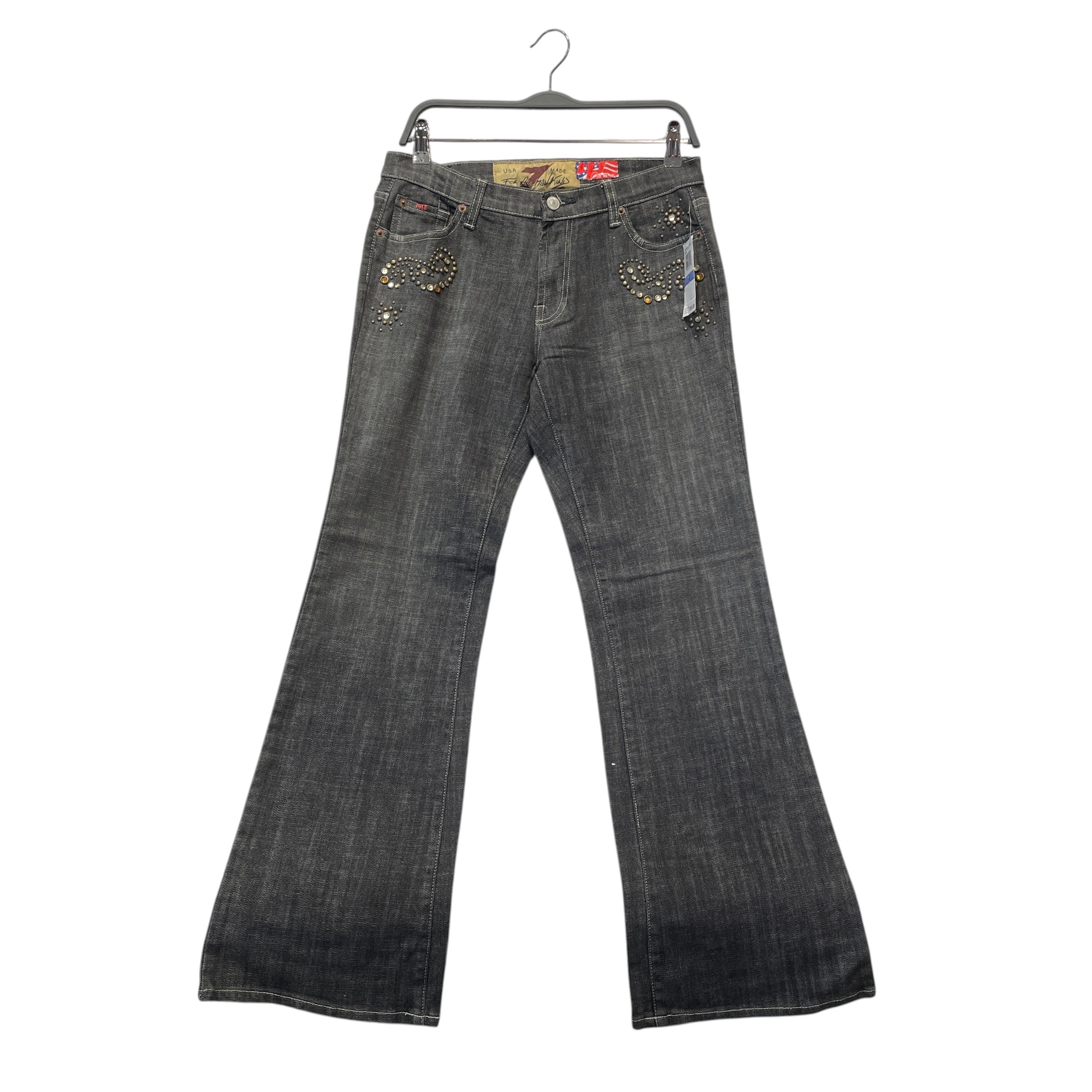 GREAT CHINA WALL/7 for all man kind/Bootcut Pants/30/Denim/GRY/Y2K STUDDED FLARE view 1