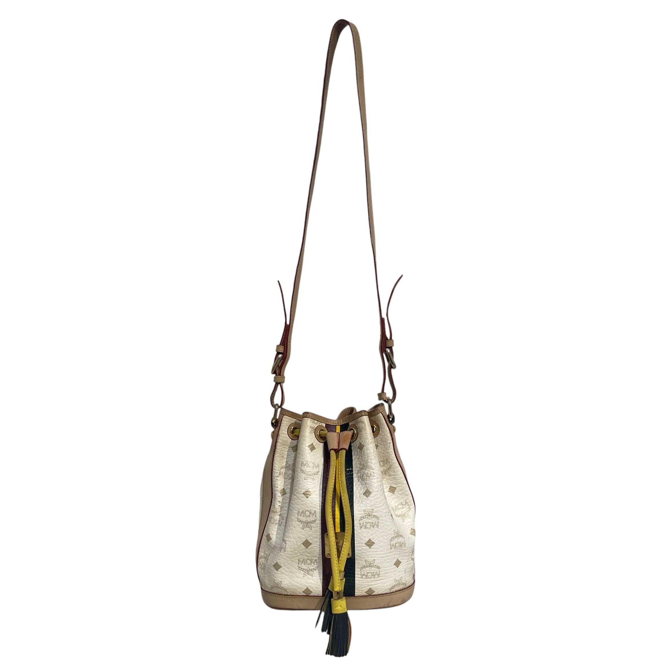 MCM/Bag/Monogram/Leather/WHT/Monogram Bucket Ba view 1