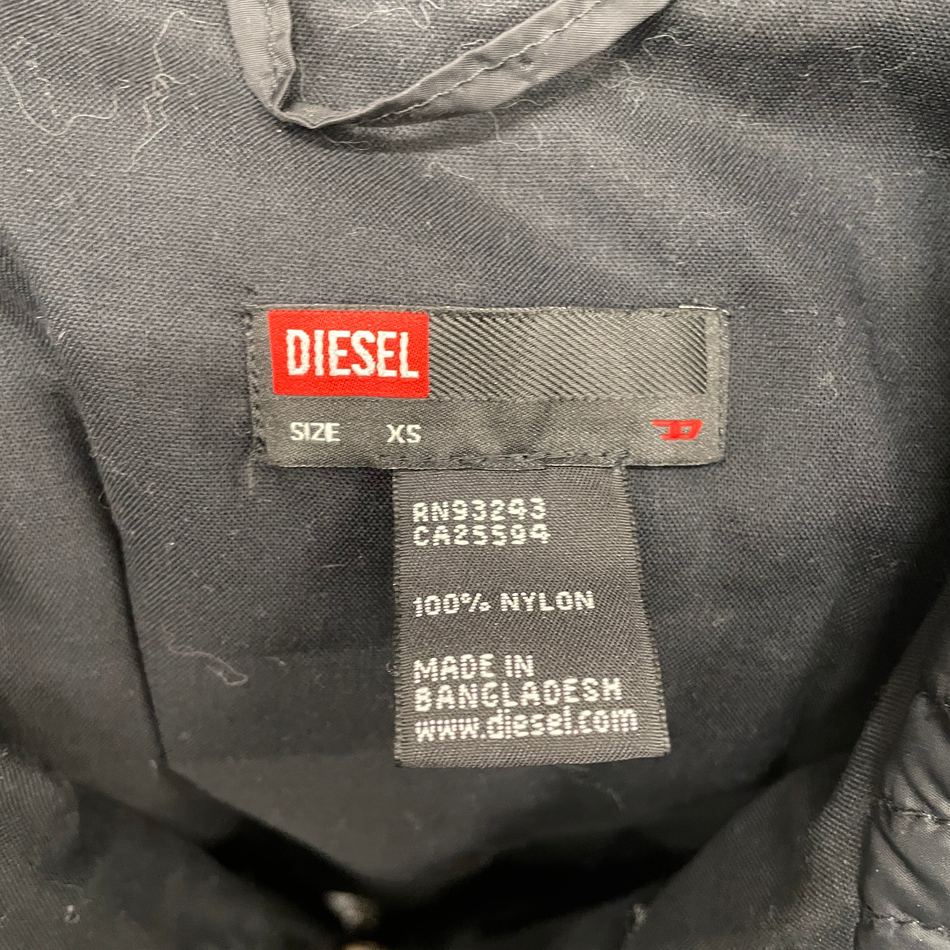 DIESEL/Jacket/XS/Nylon/BLK/BLK/GRN EMBROIDERED view 3