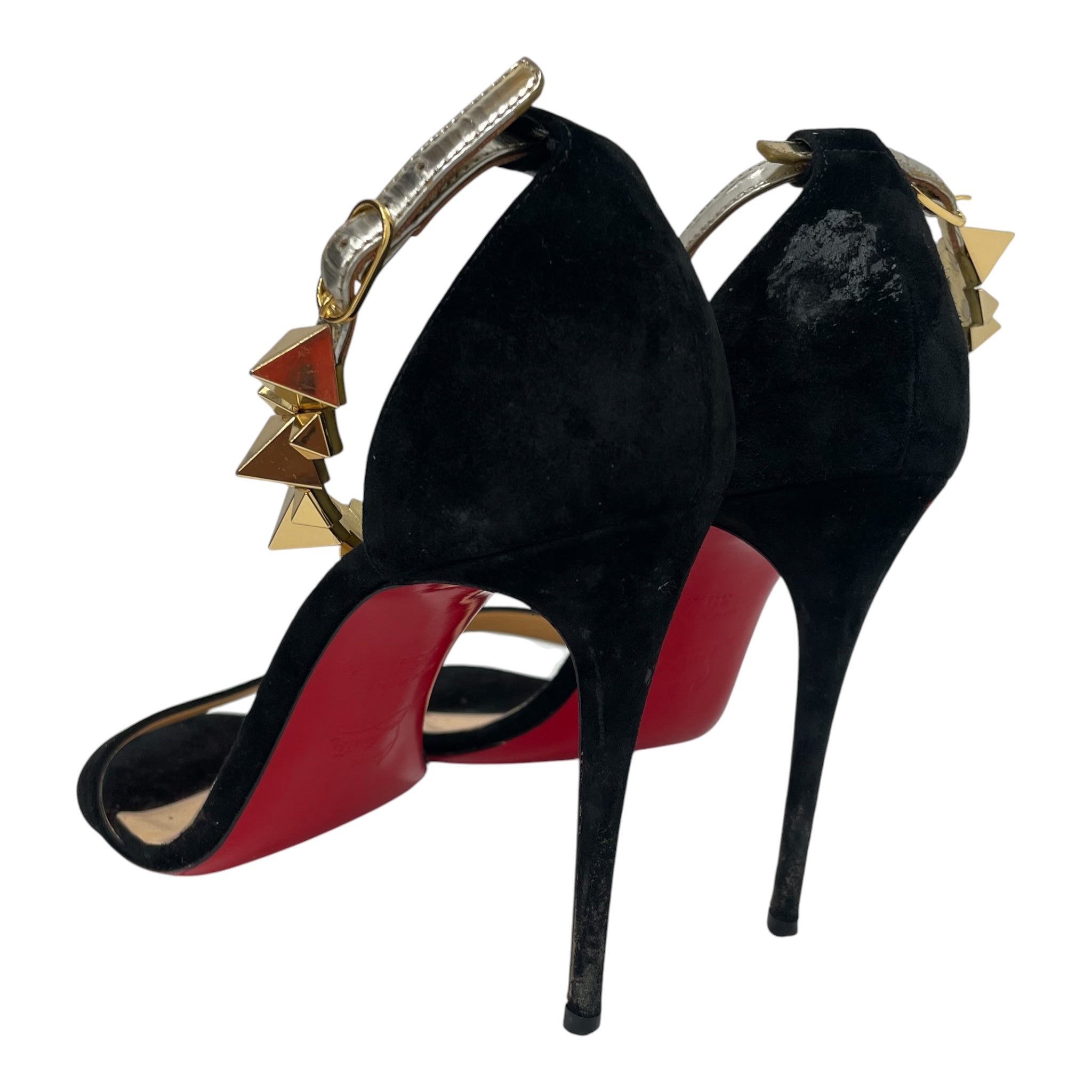 Christian Louboutin/Heels/US 9/Nylon/BLK/planetava 100 spikes view 2