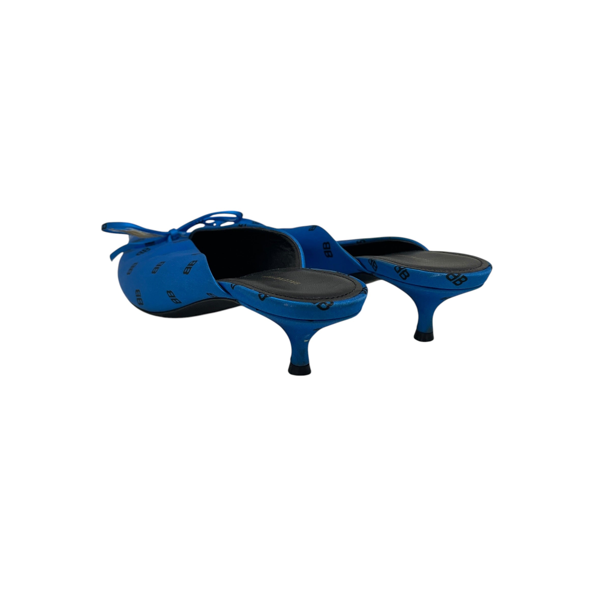 BALENCIAGA/Heels/US 7/Monogram/BLU/KITTEN HEEL BOWS view 2