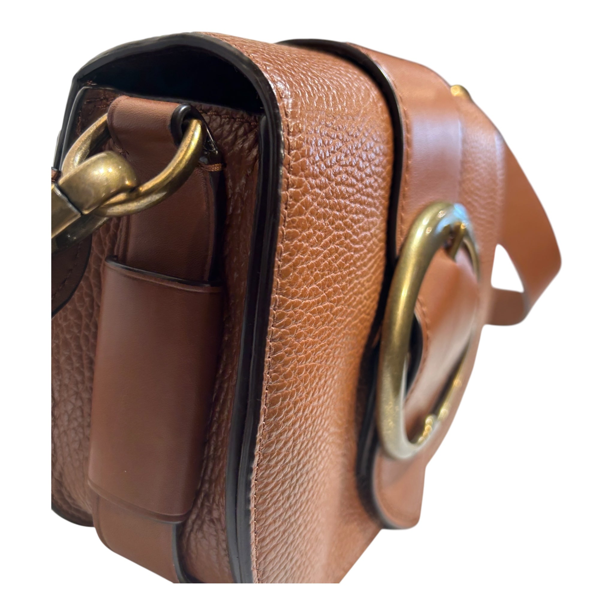POLO RALPH LAUREN/Cross Body Bag/Leather/BRW/GOLD CIRCLE HARDWARE view 6