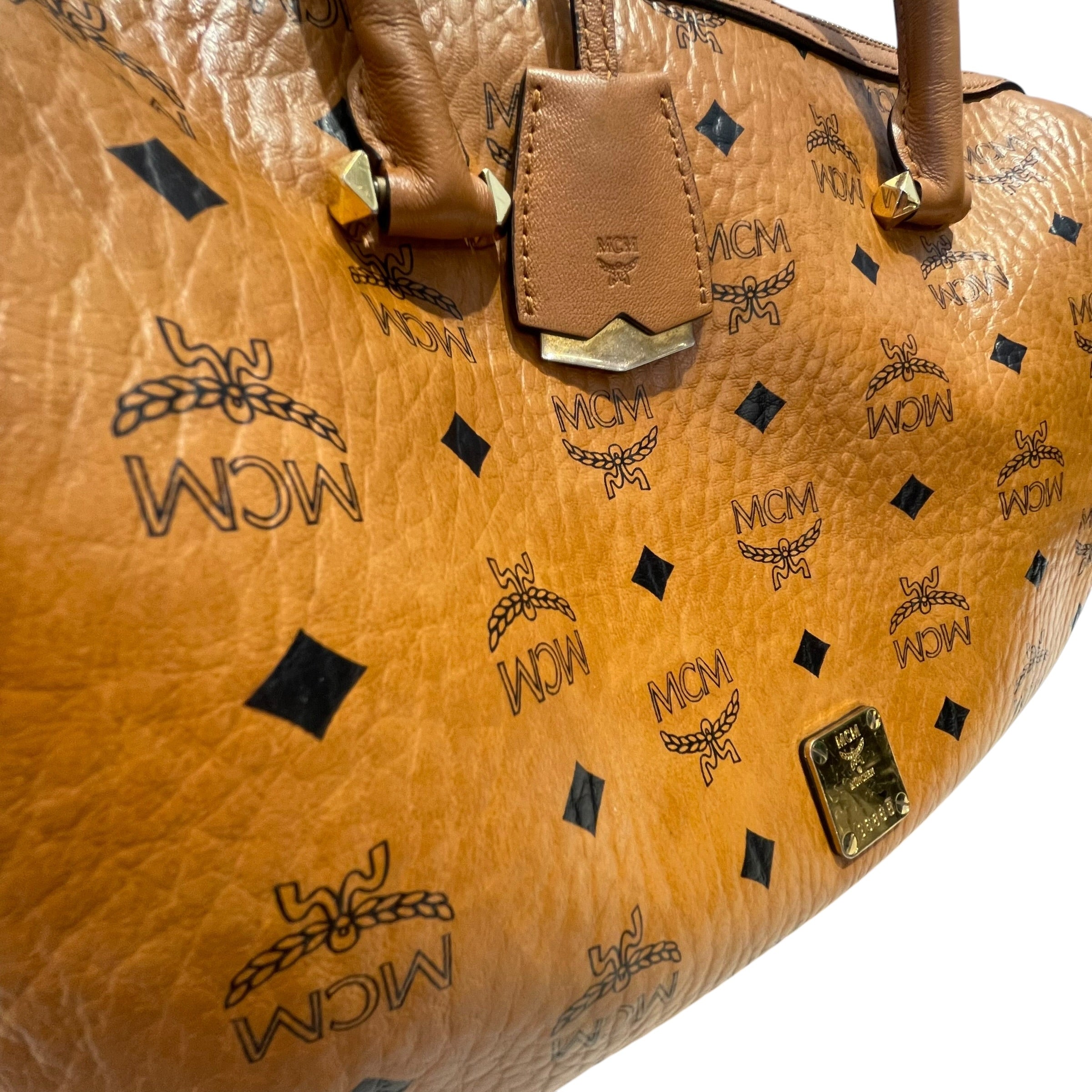 MCM/Bag/Monogram/Leather/ORN/Boston canvas view 4