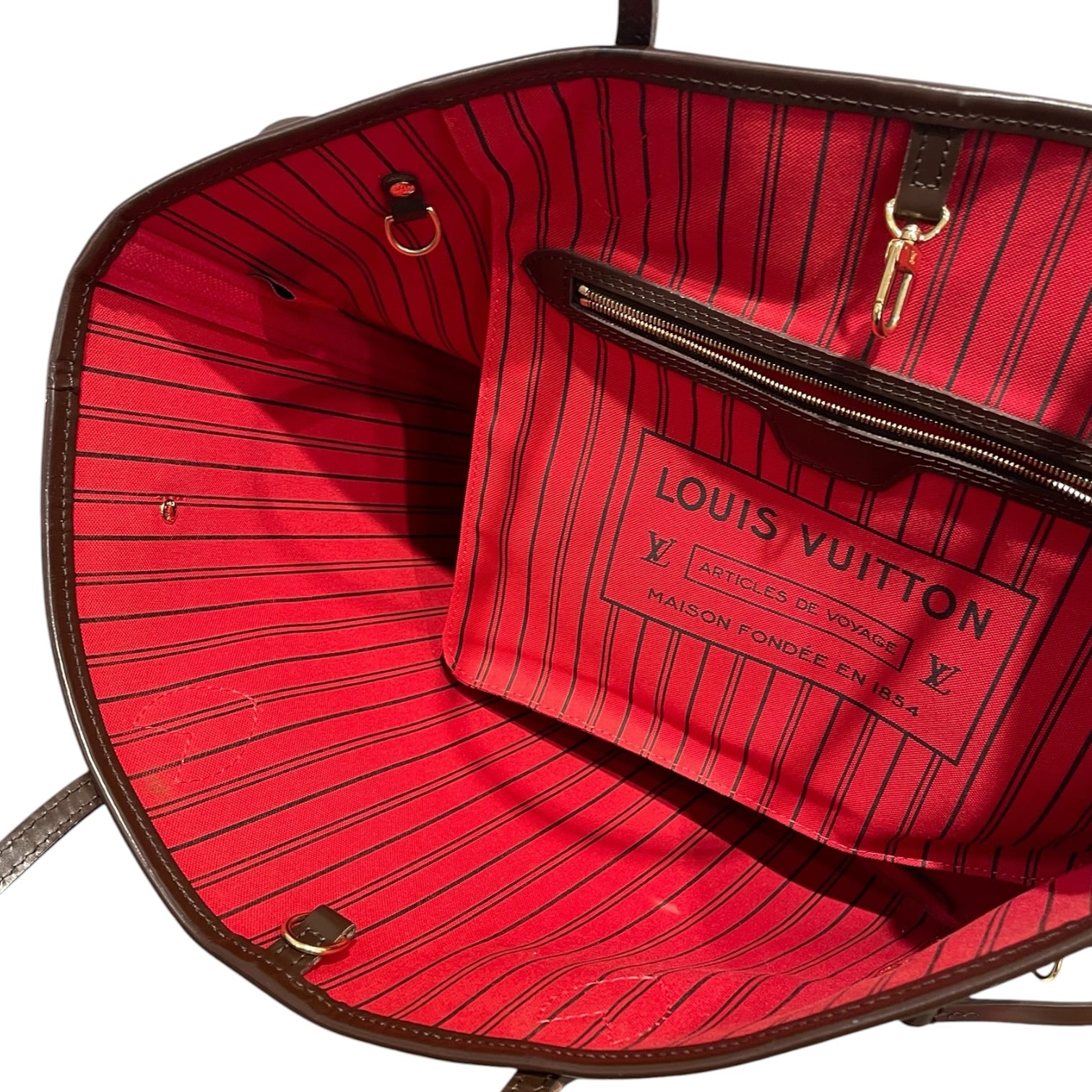 LOUIS VUITTON/Tote Bag/Monogram/Leather/BRW/DAMIER EBENE NEVERFULL MM view 4