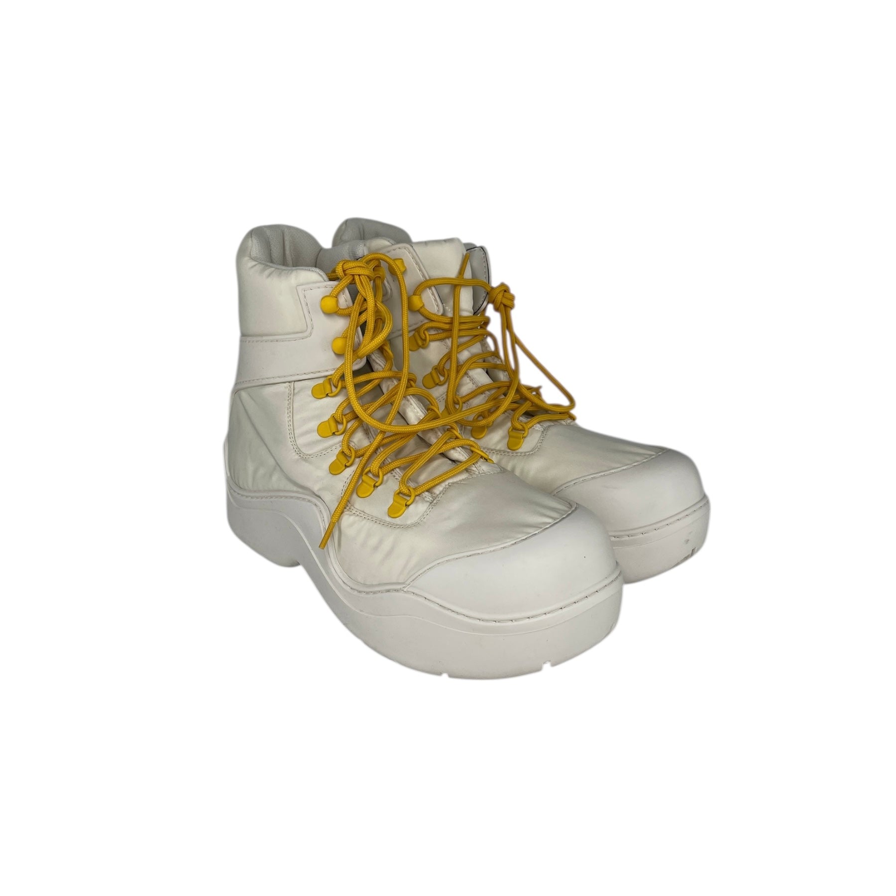 BOTTEGA VENETA/Lace Up Boots/EU 42/WHT/PUDDLE BOOT BOMBER YLLW LACE view 1
