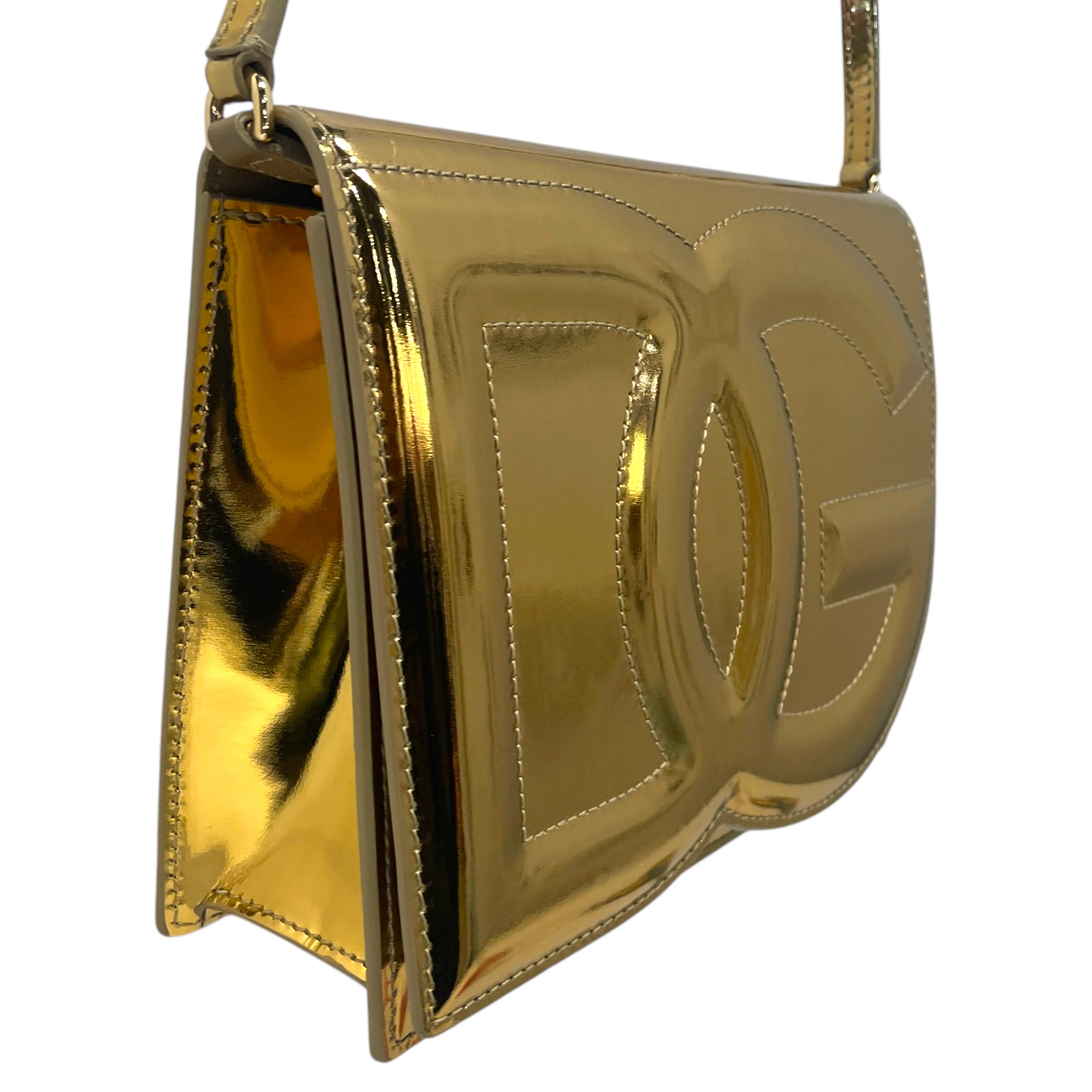 DOLCE&GABBANA/Cross Body Bag/S/Leather/GLD/DG Metallic Logo view 3