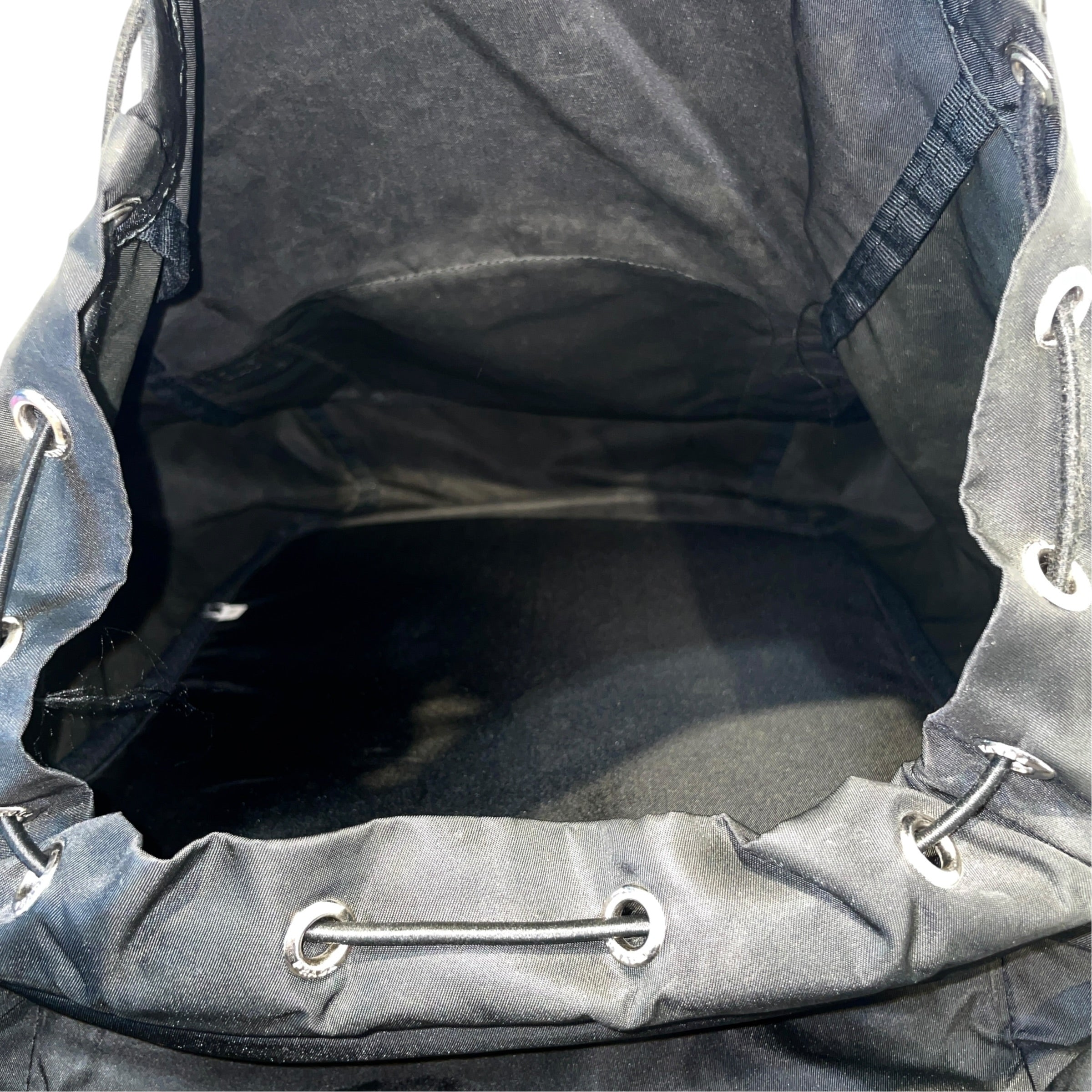 PRADA/Backpack/Nylon/BLK/Enameled Metal Tri view 4
