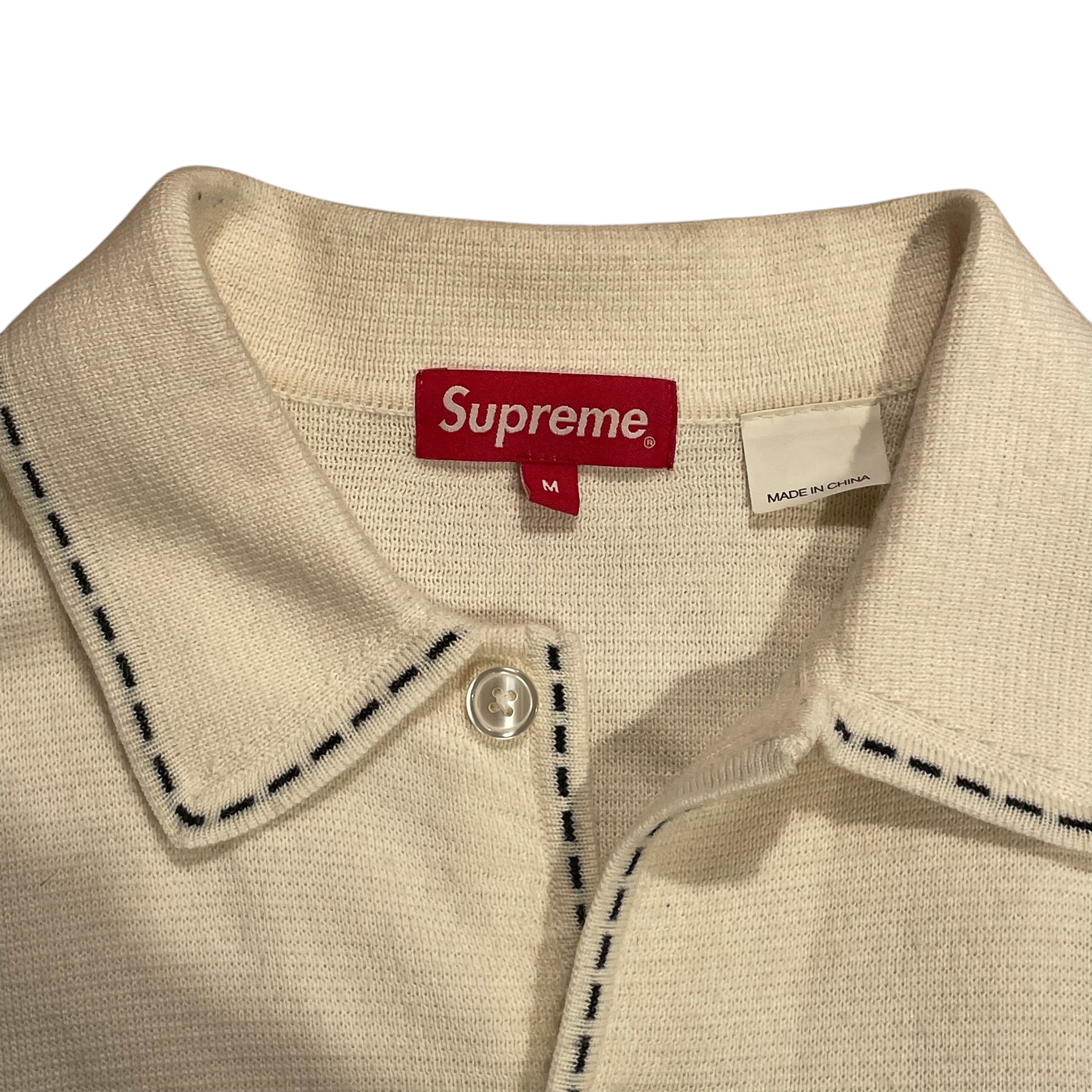 Supreme/Cardigan/M/CRM/BLACK STICH view 3