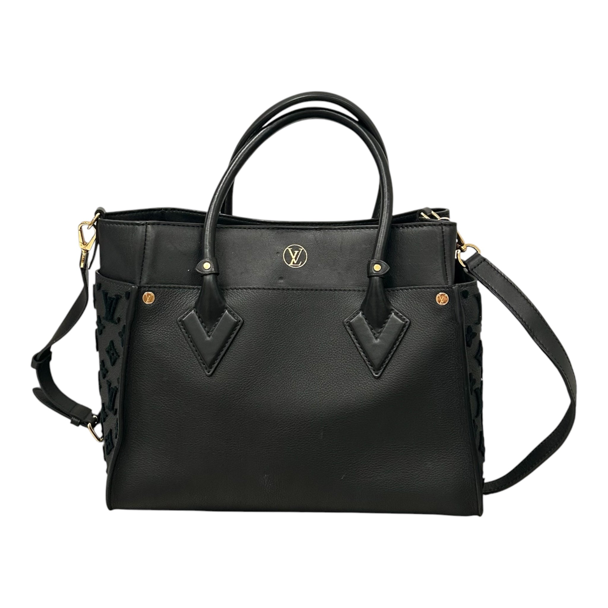 LOUIS VUITTON/Bag/Monogram/Leather/BLK/On My Side MM Tote view 2