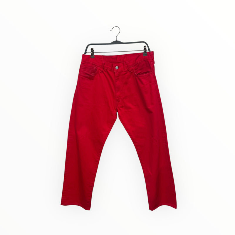 EVISU/Straight Pants/34/Denim/RED/DOTTED LOGO