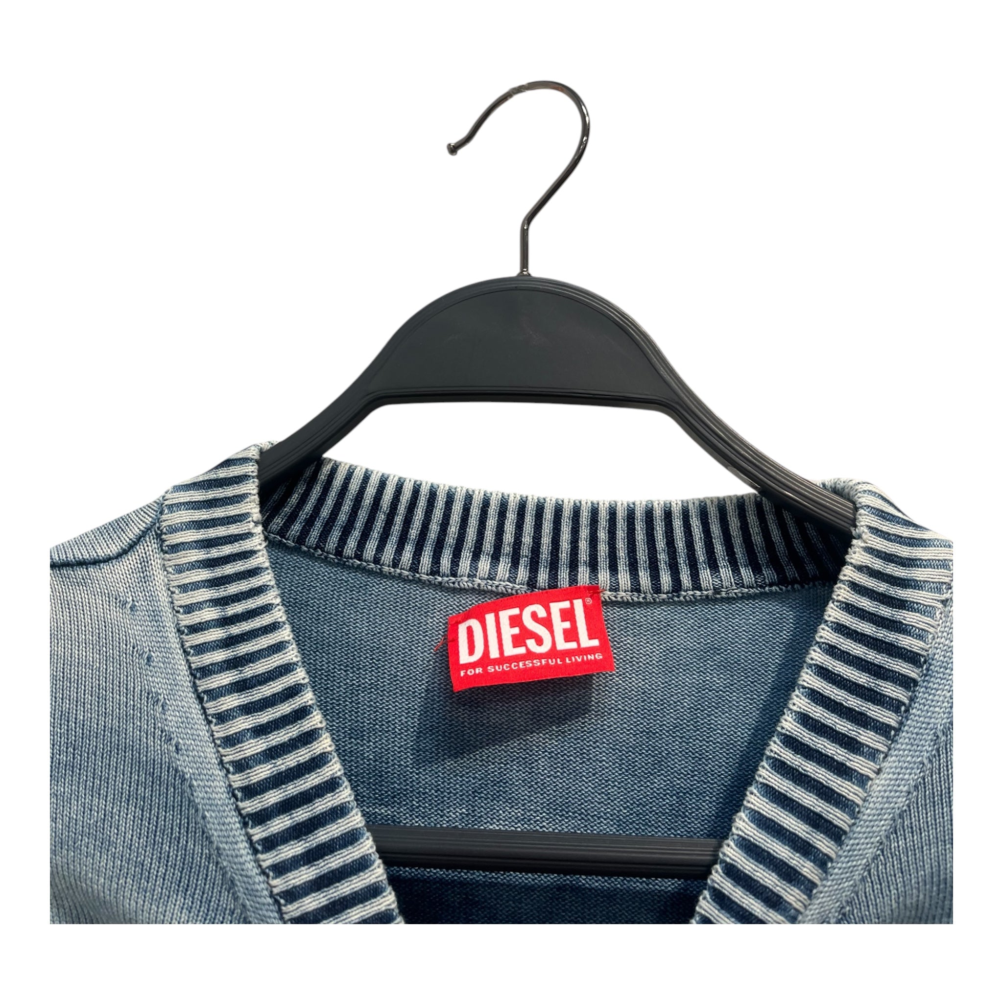 DIESEL/Sweatshirt/L/Cotton/BLU/ACID WASH PATTERN view 3
