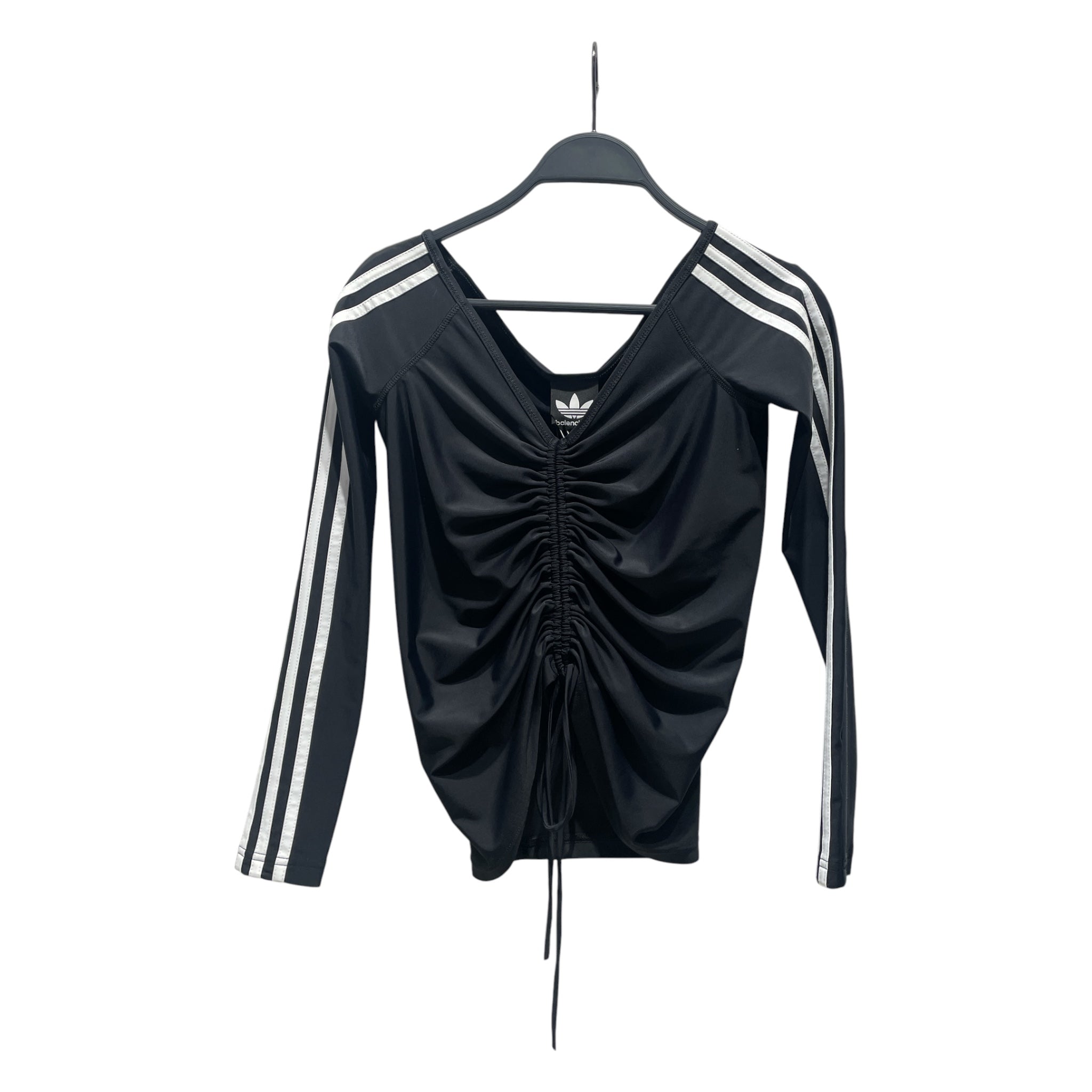 BALENCIAGA/adidas/LS T-Shirt/M/BLK/Open Sholder Spandex Shirt view 1