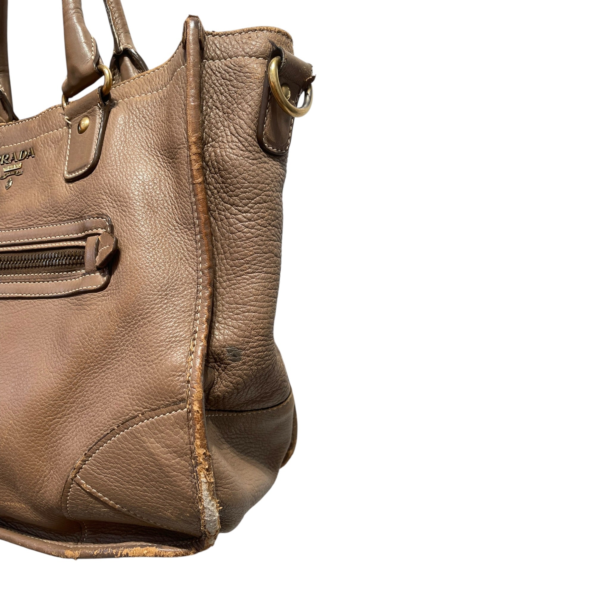 PRADA/Cross Body Bag/Leather/BRW/cross bag view 9