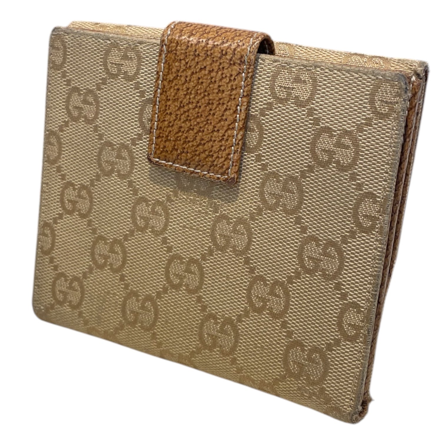GUCCI/Wallet/Monogram/BEG/3 STUDS/BROWN INSIDE view 2