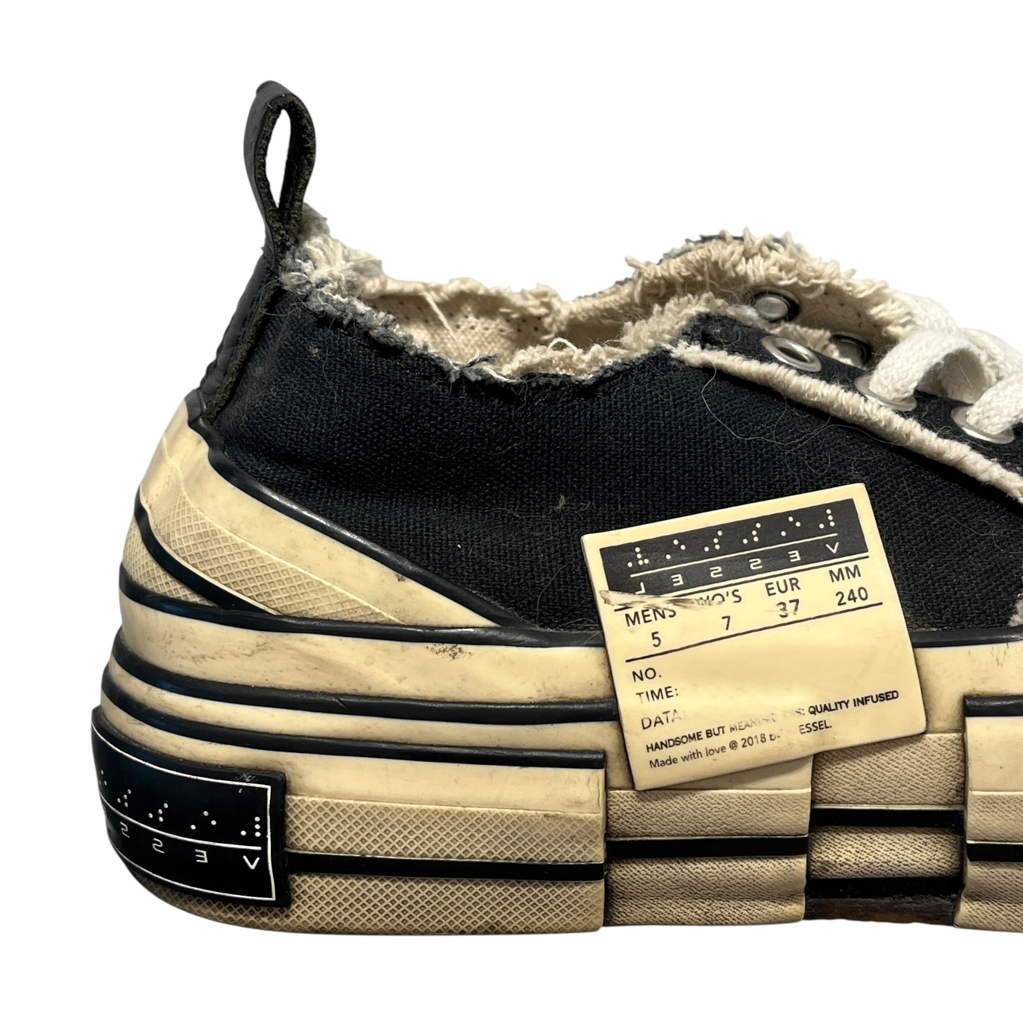 XVESSEL/Low-Sneakers/US 7/Cotton/BLK/G.O.P.  platform low view 5