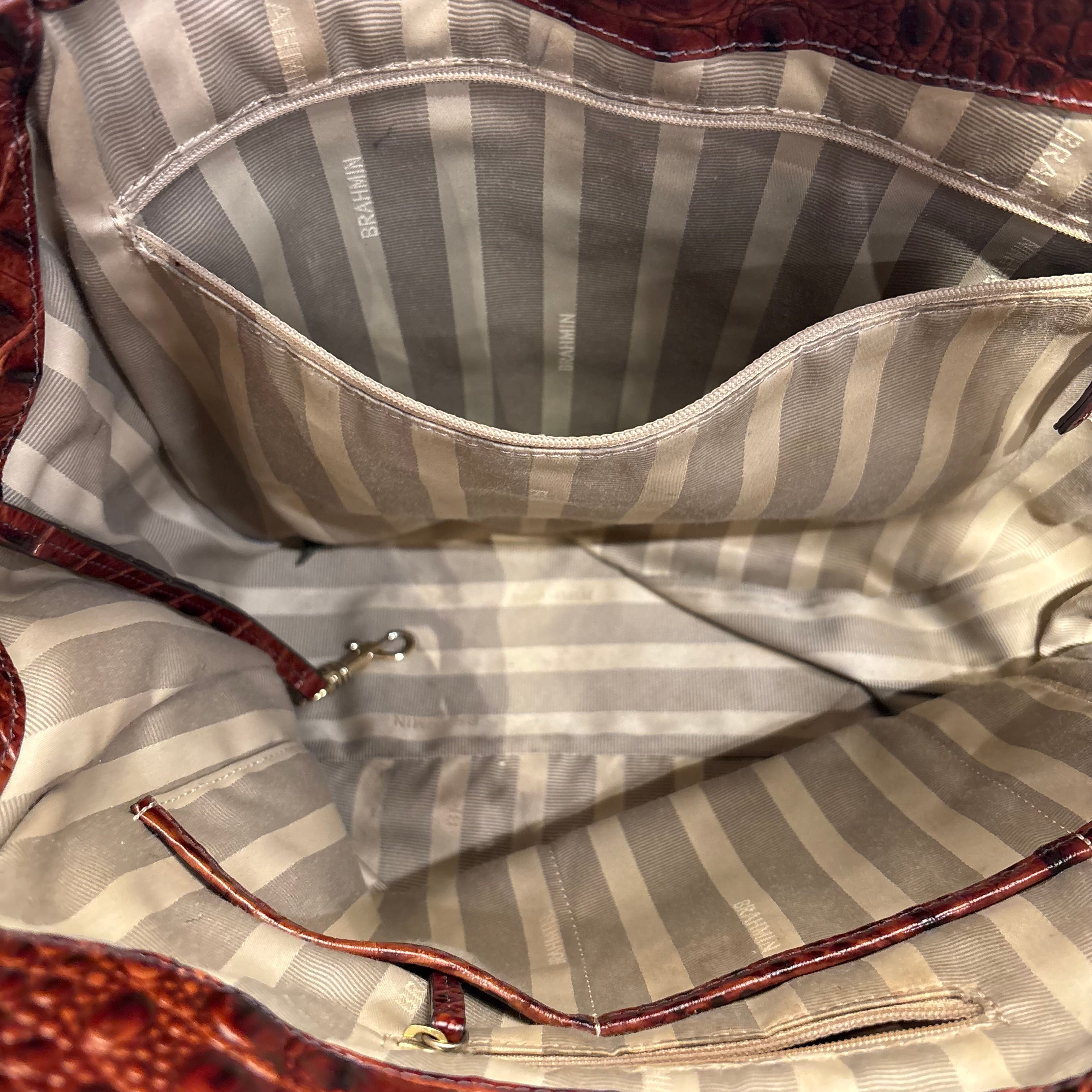 Brahmin/Bag/Leather/GLD/Pecan Croc Leather Marianna view 4