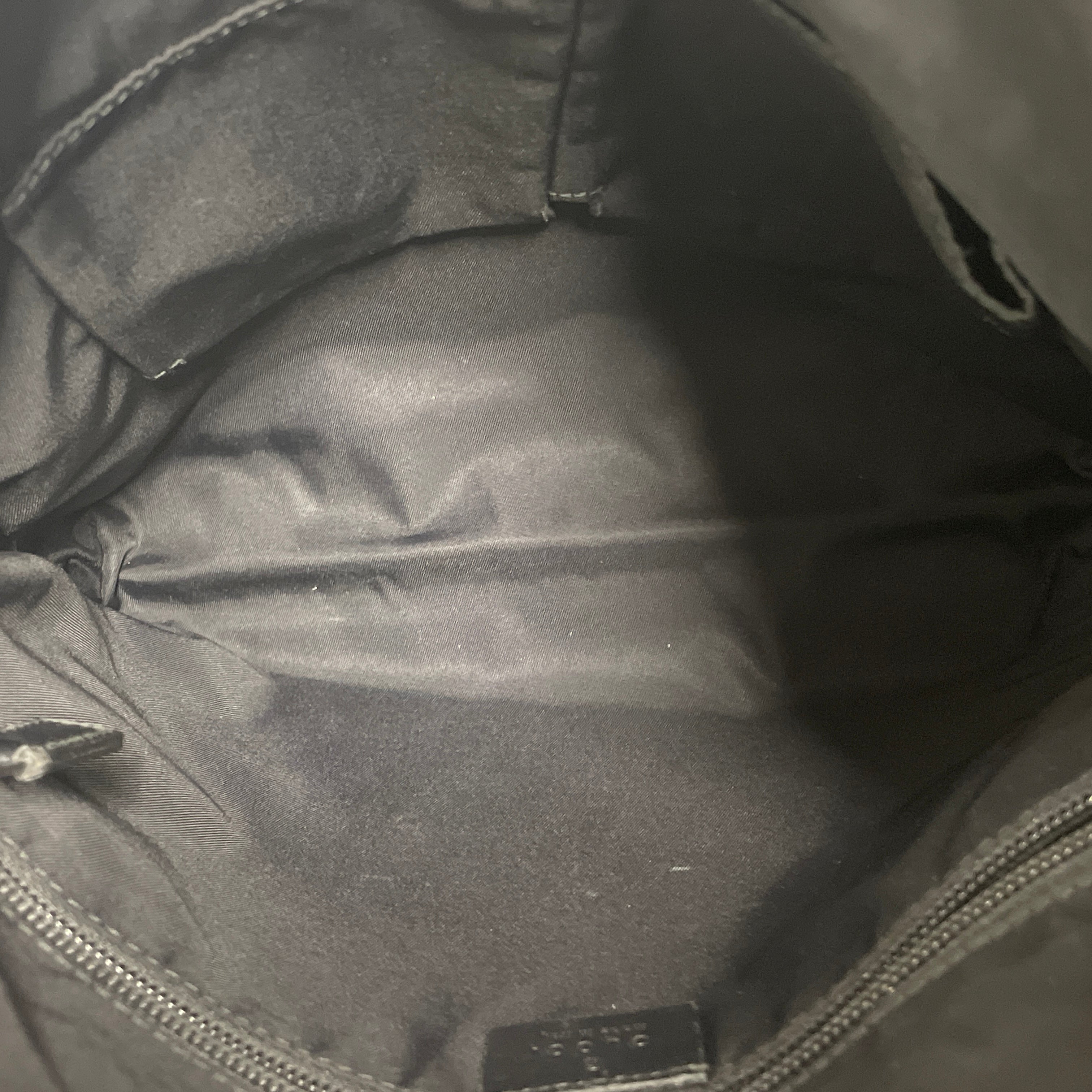 GUCCI/Cross Body Bag/Monogram/Cotton/BLK/MESSENGER/COATED CANVAS view 3
