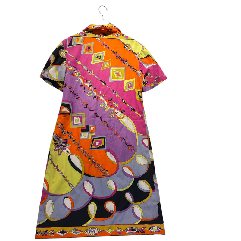 EMILIO PUCCI/SL Dress/12/All Over Print/Cotton/MLT/Vintage Mini Dress