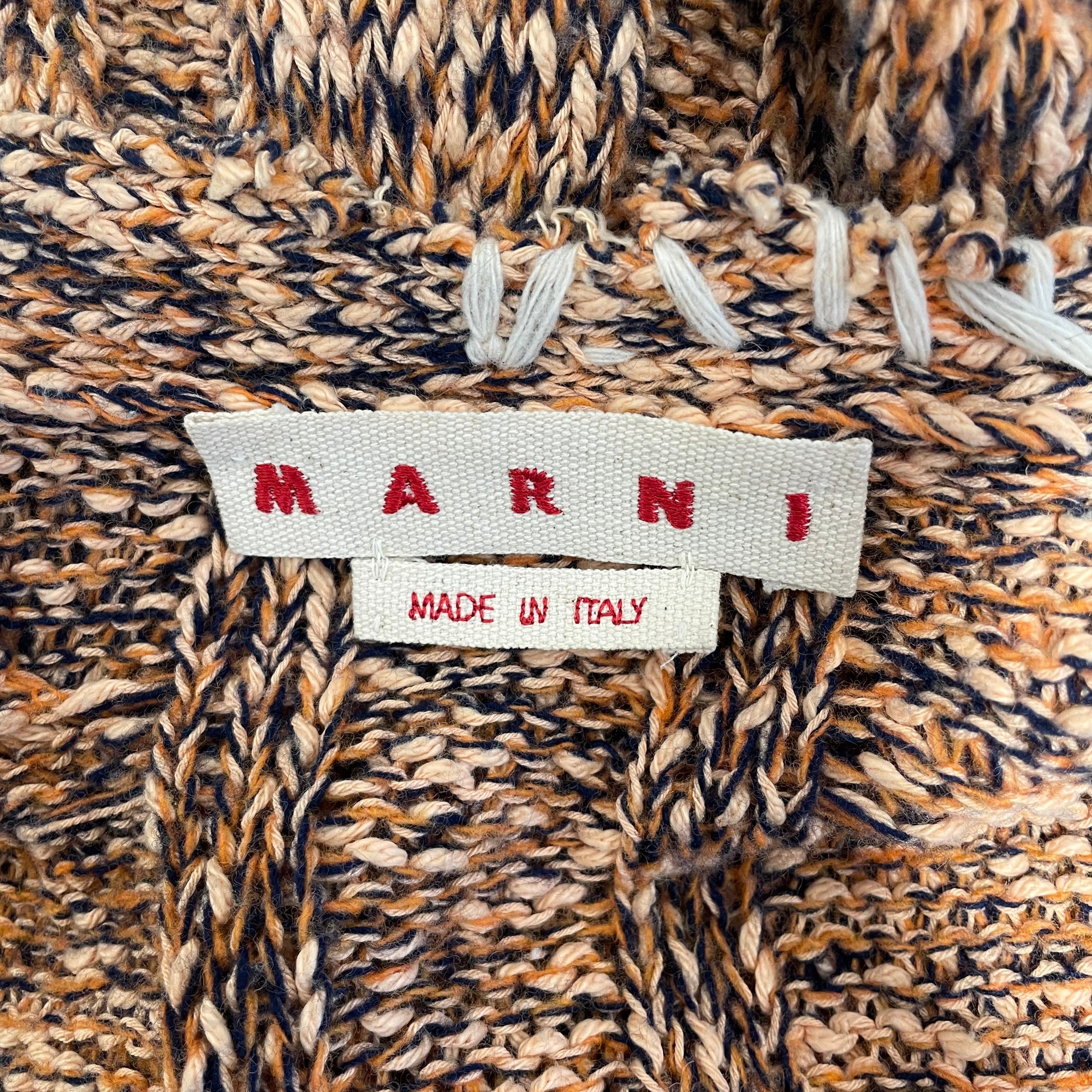 MARNI/Cardigan/42/Cotton/ORN/cable knit marni stitch collar view 3