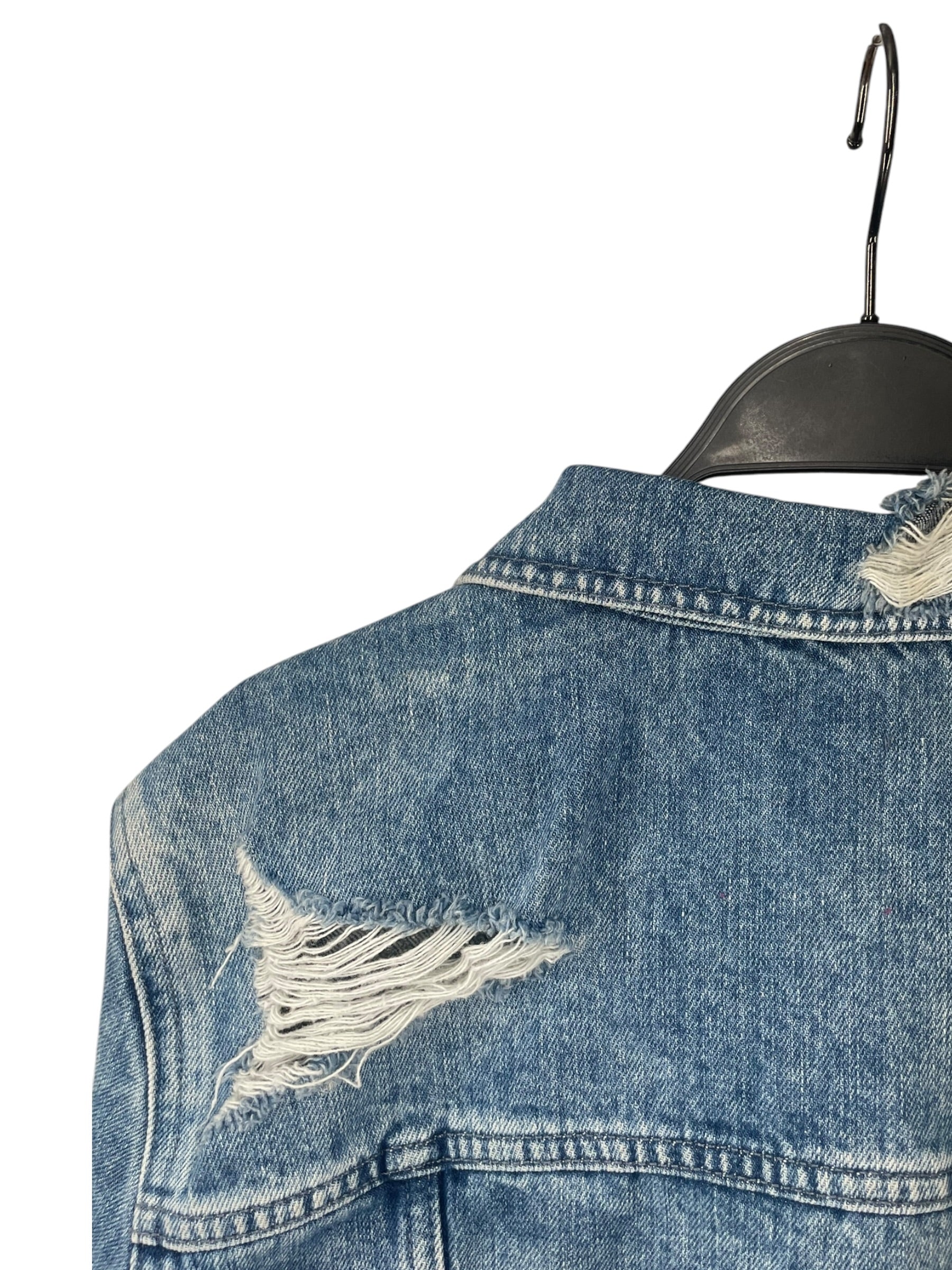 BLUMARINE/MARC JACOBS/Denim Jkt/M/Graphic/Cotton/BLU/ROSE STUD CROP JACKET view 4