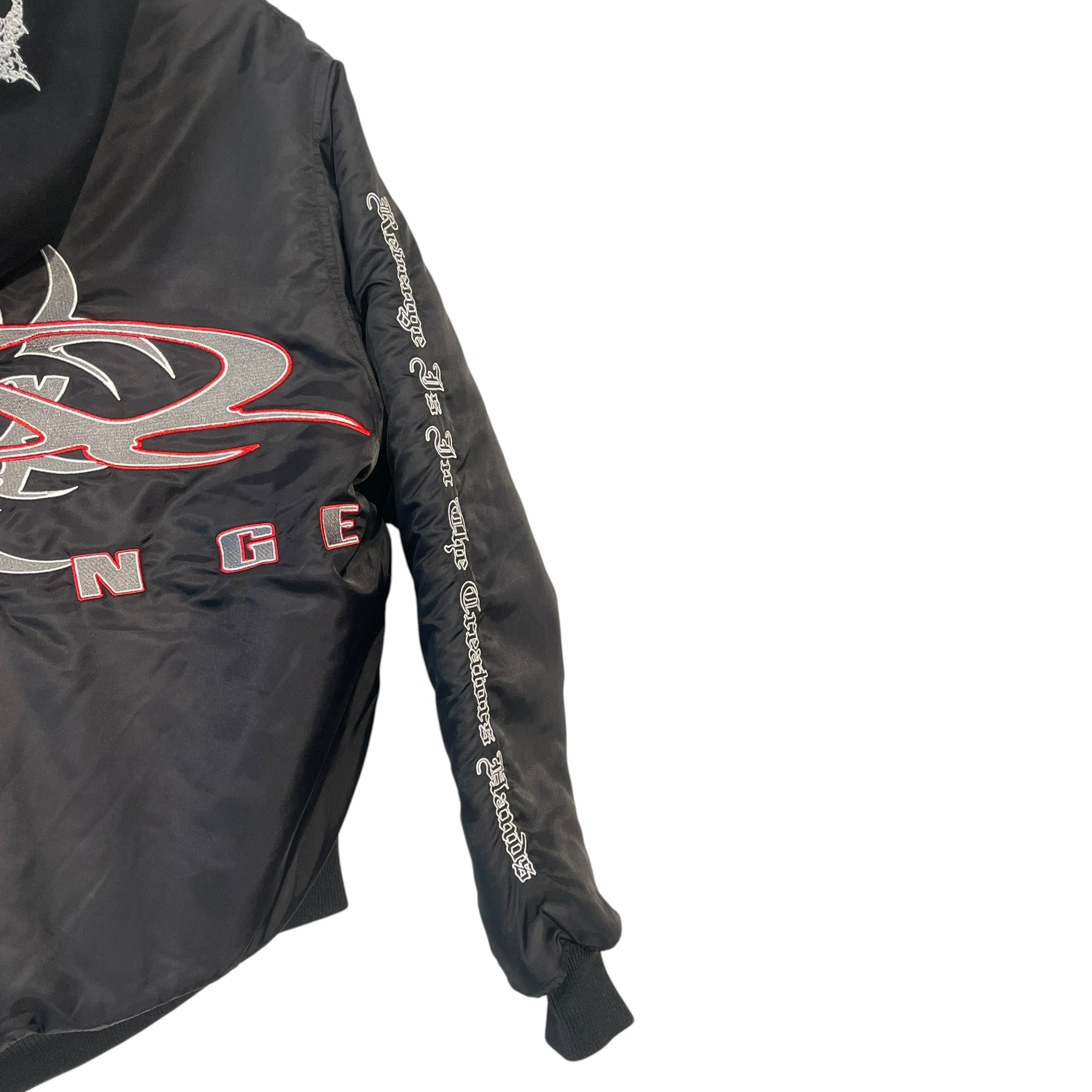 Revenge/Flight Jkt/S/Nylon/BLK/HOODED BOMBER JACKET view 5