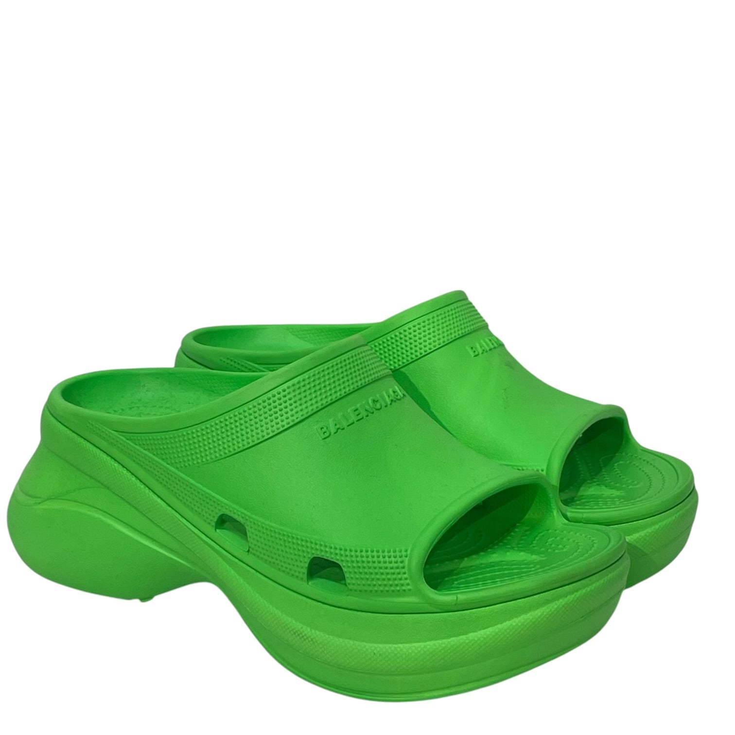 BALENCIAGA/Shoes/US 11/Polyester/GRN/BALENCI GREEN CROC HEEL view 1