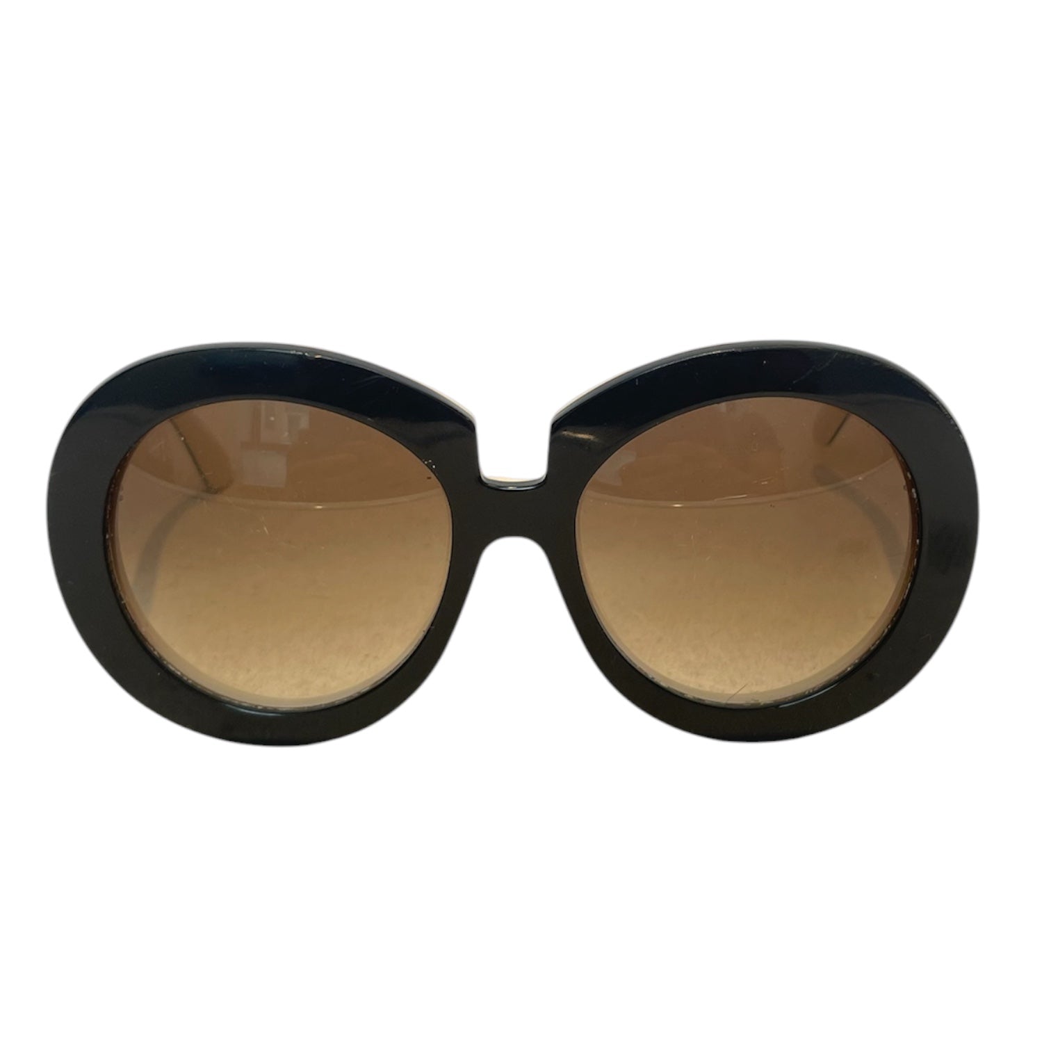 VALENTINO/Sunglasses/Plastic/BLK/L's/Italy/sil hardware/cre inside view 1