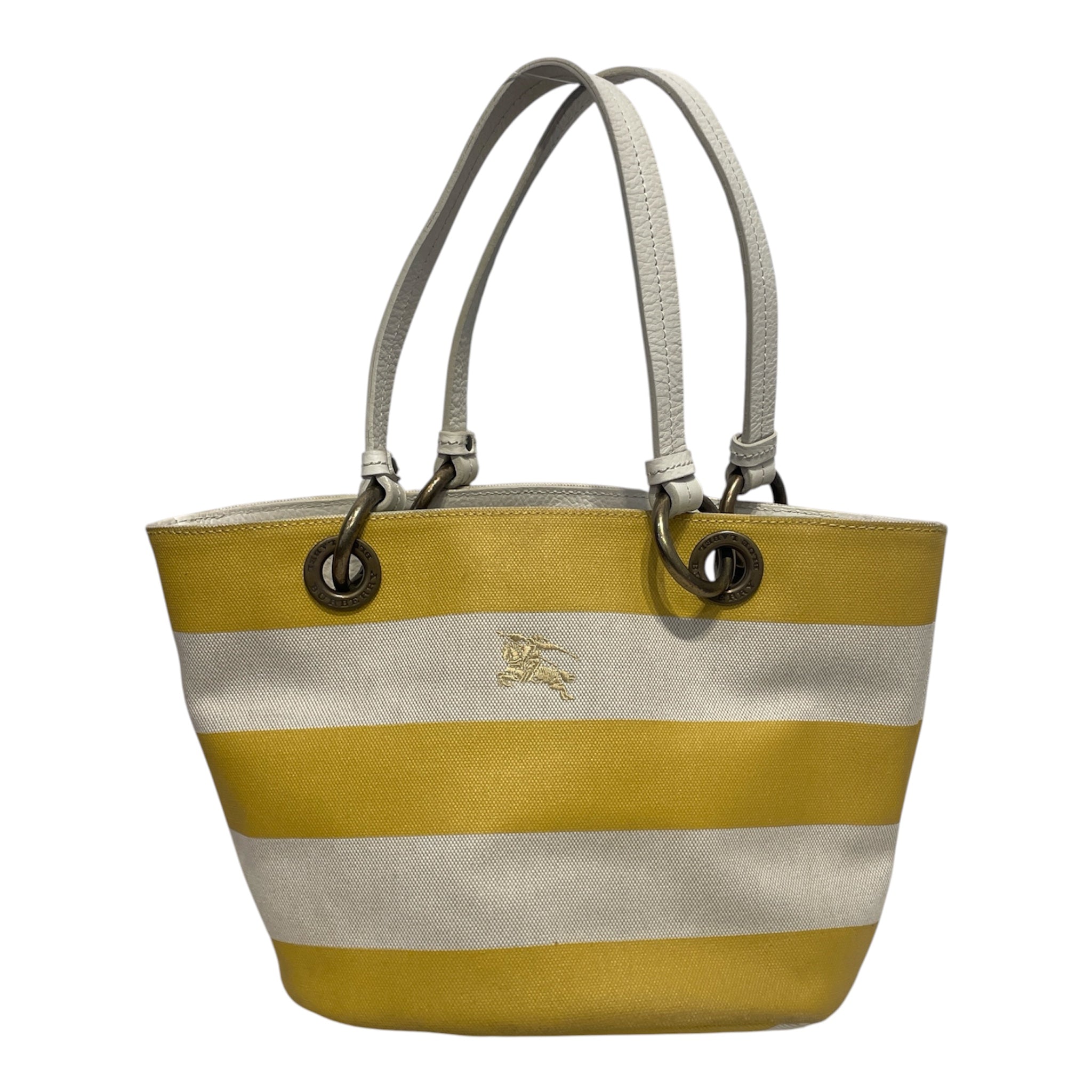 BURBERRY/Hand Bag/Cotton/YEL/stripe view 1