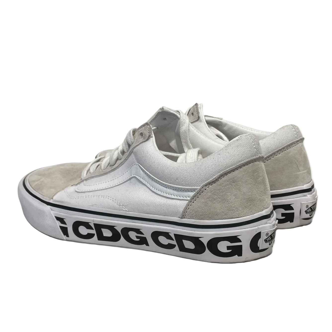 VANS/CDG/Low-Sneakers/US 10/Suede/WHT/Old skool sole logo view 2