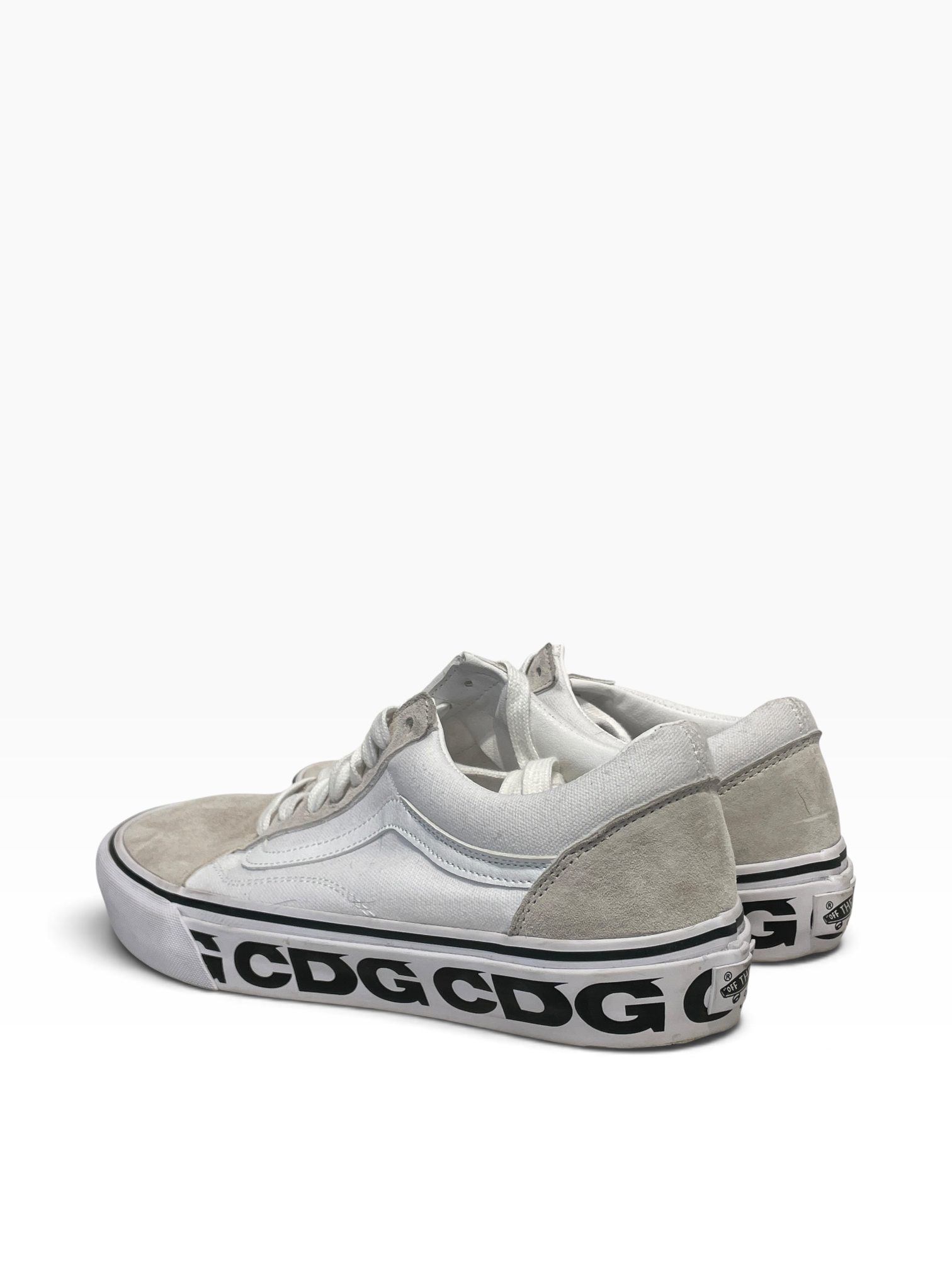 VANS/CDG/Low-Sneakers/US 10/Suede/WHT/Old skool sole logo view 2