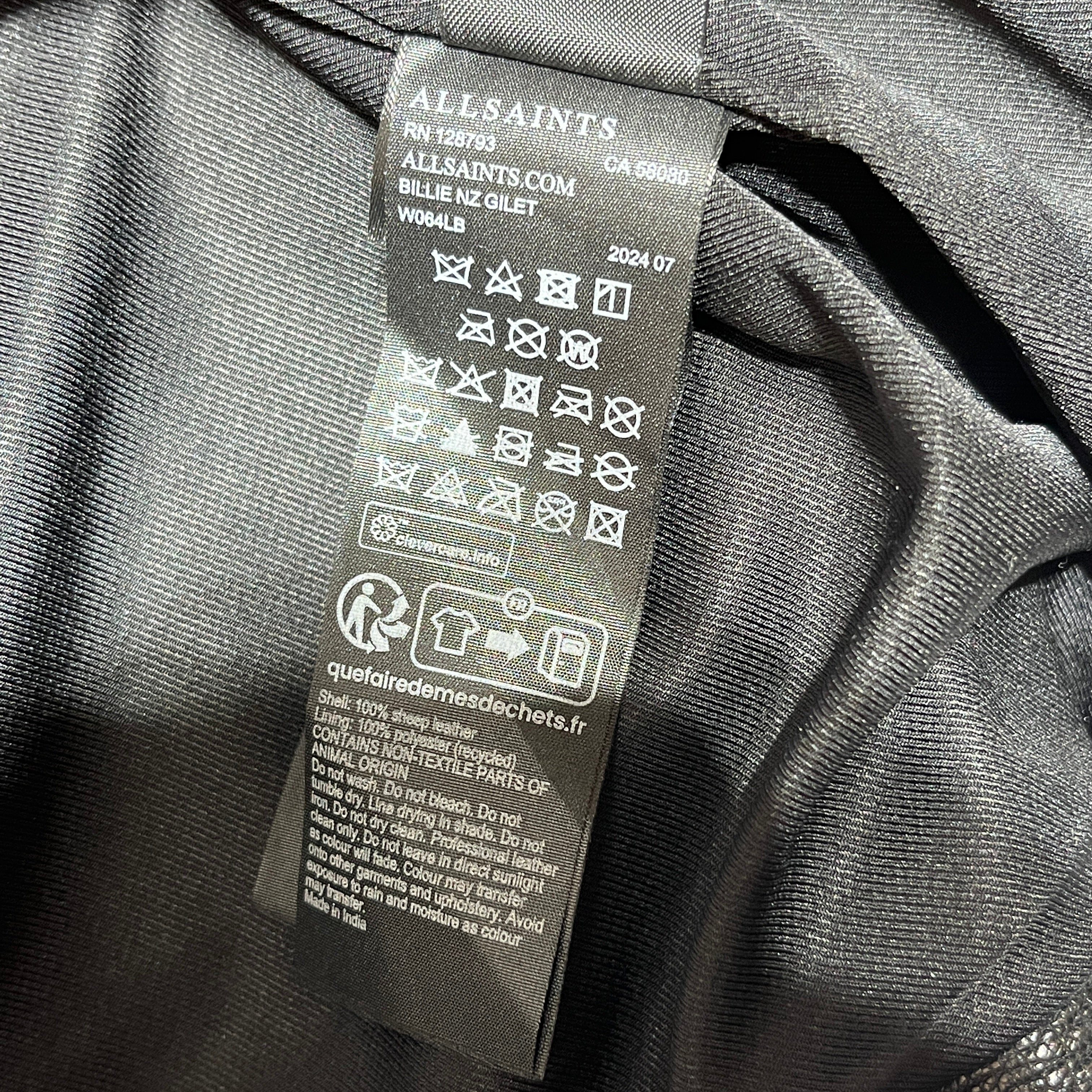 ALLSAINTS/Vest/S/Leather/BLK/nwt view 5