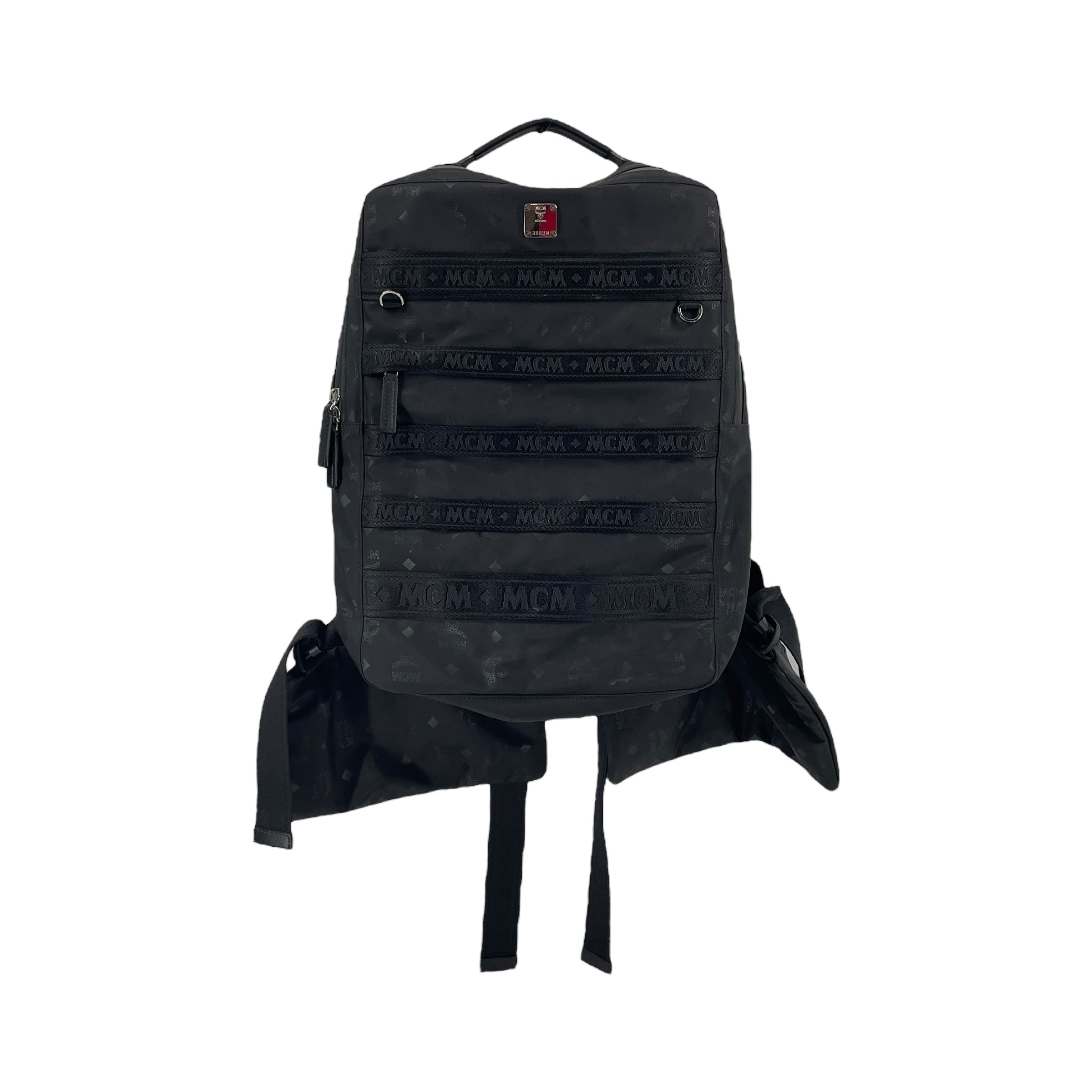 MCM/Backpack/Monogram/Nylon/BLK/2 EXTRA POUCH ON STRAPS view 1