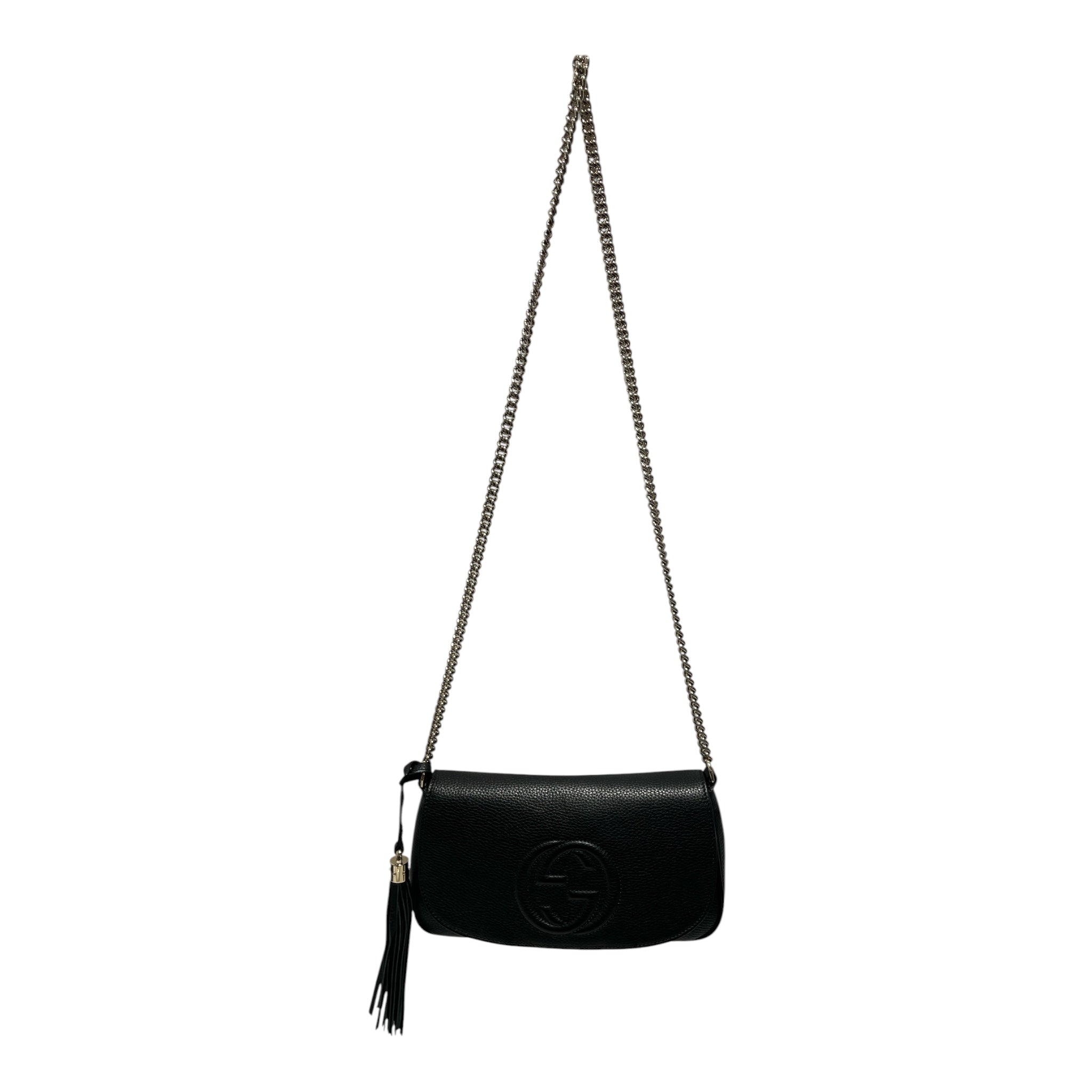 GUCCI/Cross Body Bag/Leather/BLK/soho flap view 1