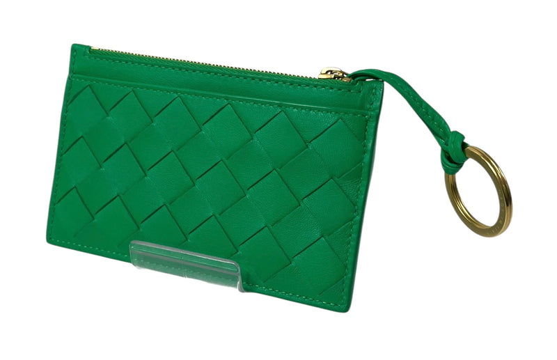 BOTTEGA VENETA/Wallet/Leather/GRN/GOLD CIRCLE WOVEN