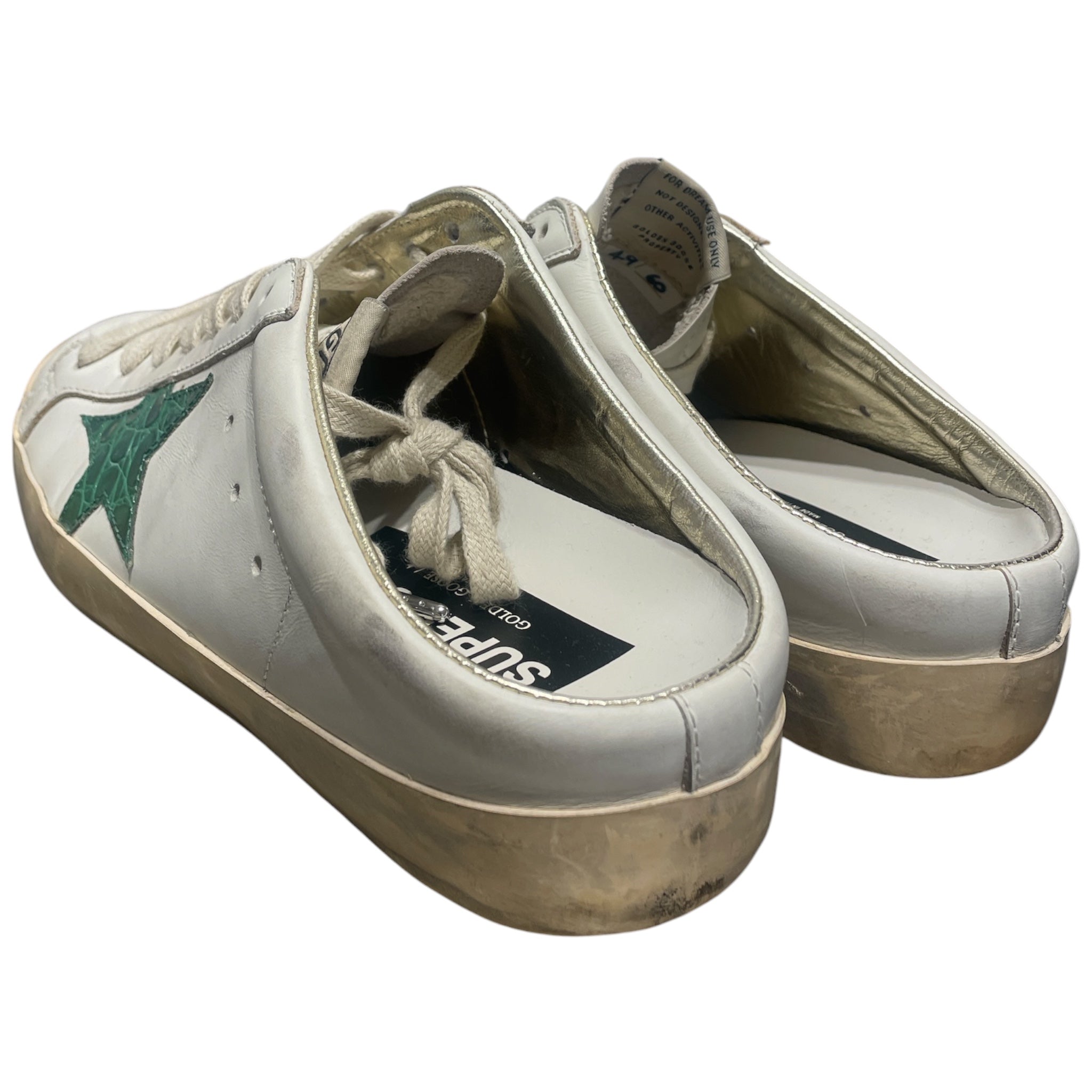 GOLDEN GOOSE/Shoes/EU 40/Leather/WHT/Superstar GreenCroc Star Mule view 2