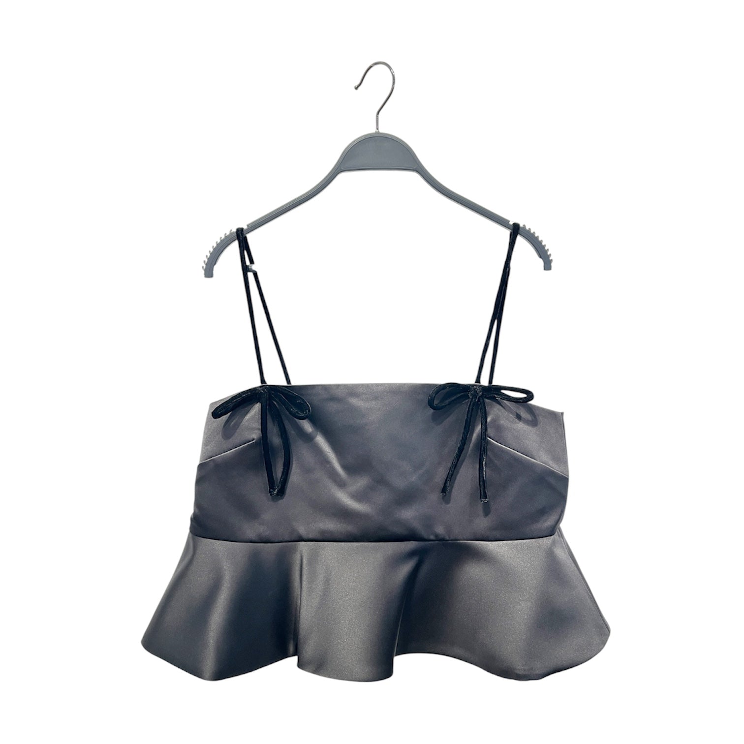 GANNI/SS Blouse/38/Polyester/BLK/black velvet straps, view 1