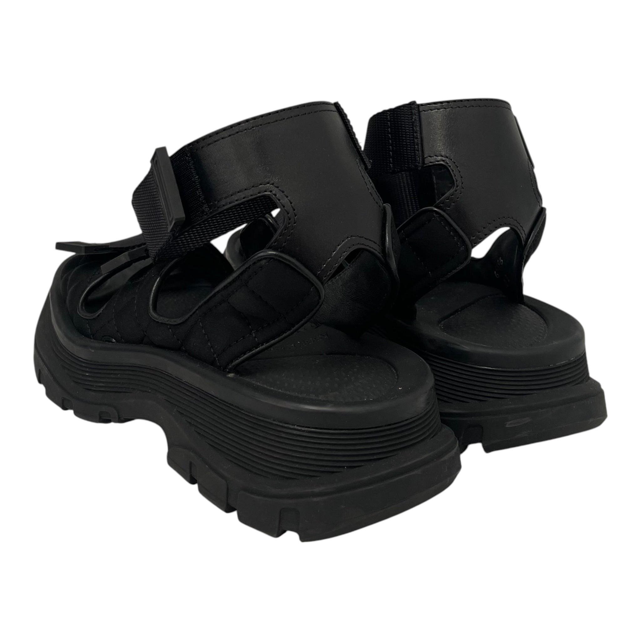 Alexander McQueen/Sandals/US 8.5/Nylon/BLK/3STRAP view 3