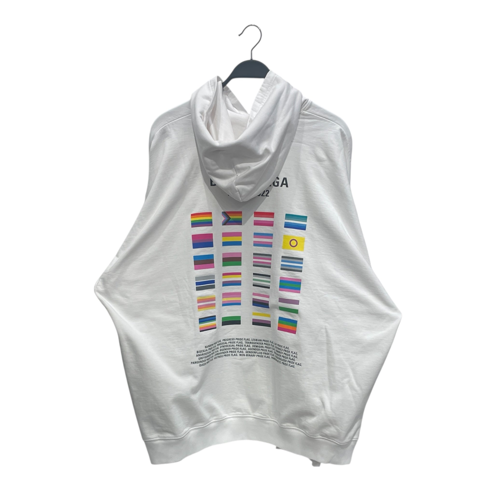 BALENCIAGA/Hoodie/L/Cotton/WHT/PRIDE 2022 HOODIE view 2