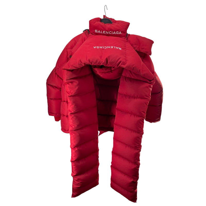 BALENCIAGA/Puffer Jkt/38/Polyester/RED/BLACK ZIPPER ON FRONT